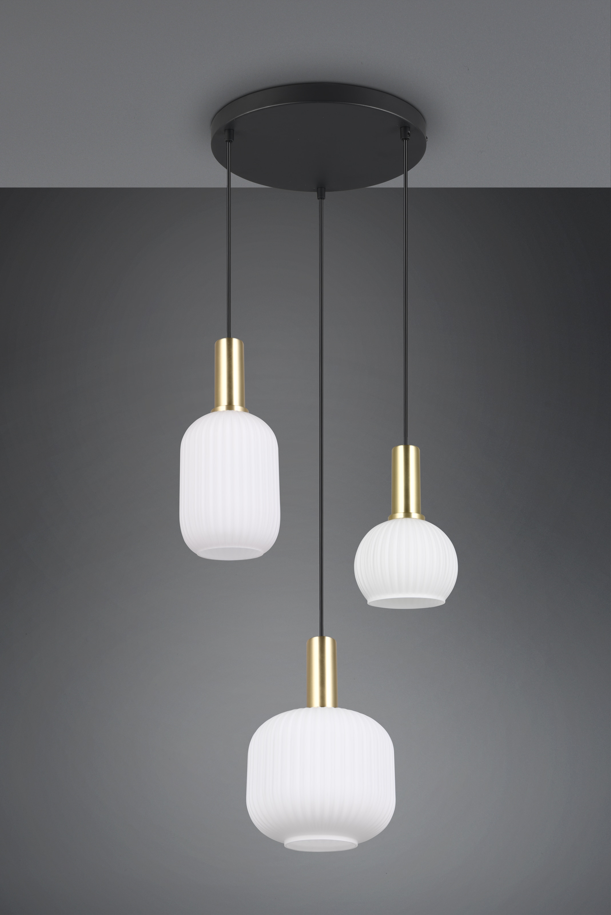 TRIO Leuchten Pendelleuchte »DIVA, E27 Hängelampe 3-flammig mit Glasschirm, exkl 3xE27 max 10W« E27 1 Stk. warmweiß - kaltweiß höhenverstellbar bis max 150cm Hängeleuchte Ø 30 cm Wohnzimmer Küche