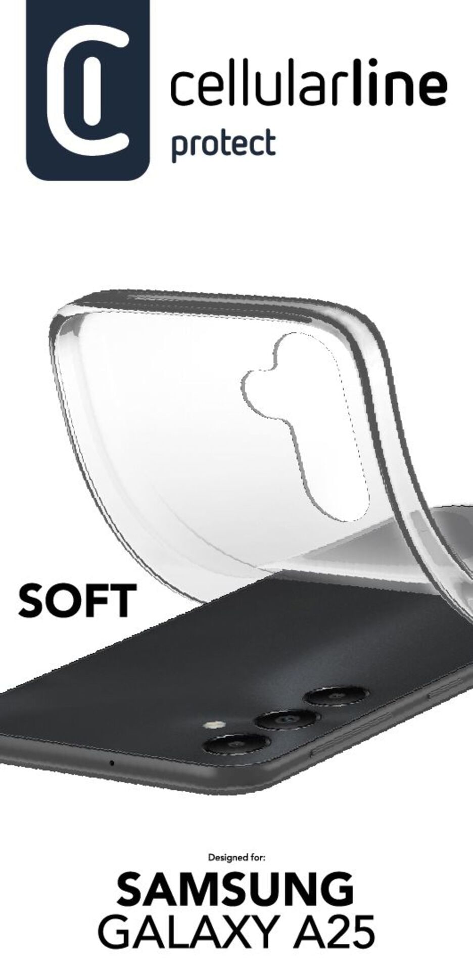 Cellularline Handyhülle »Soft Case für Samsung Galaxy A25 5G«, Backcover, Schutzhülle, Handyschutzhülle, Case, Schutzcase, stoßfest