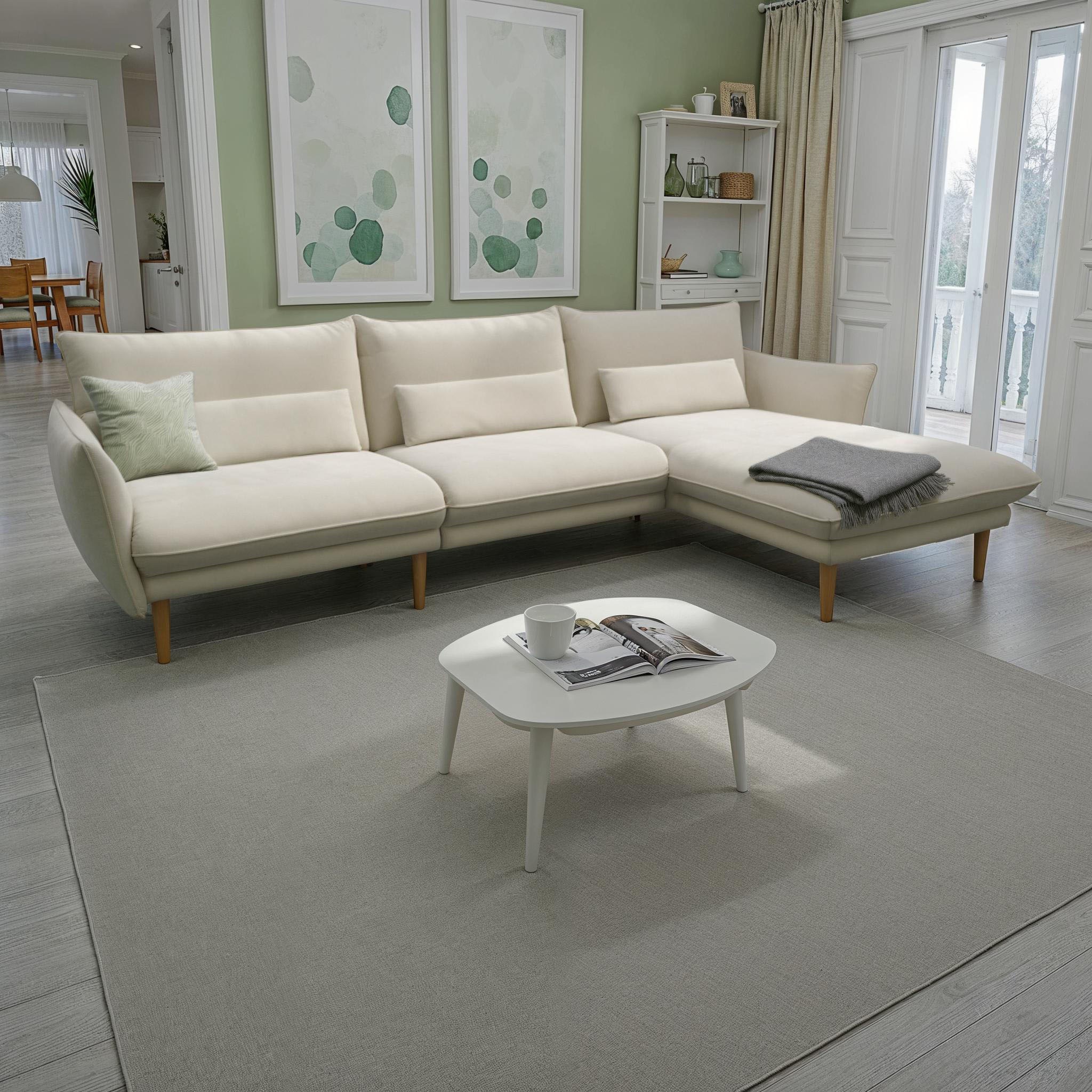 DOMO collection Ecksofa »100 032 modern mit schmalen Armlehnen, Breite 282cm, L-Form«