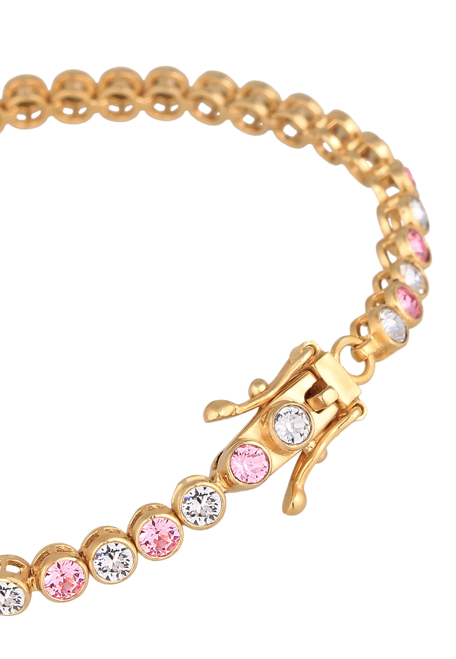 Elli Premium Armkette »Armband Tennisarmband mit Glas Kristalle Rose 925 Sterling Silber«