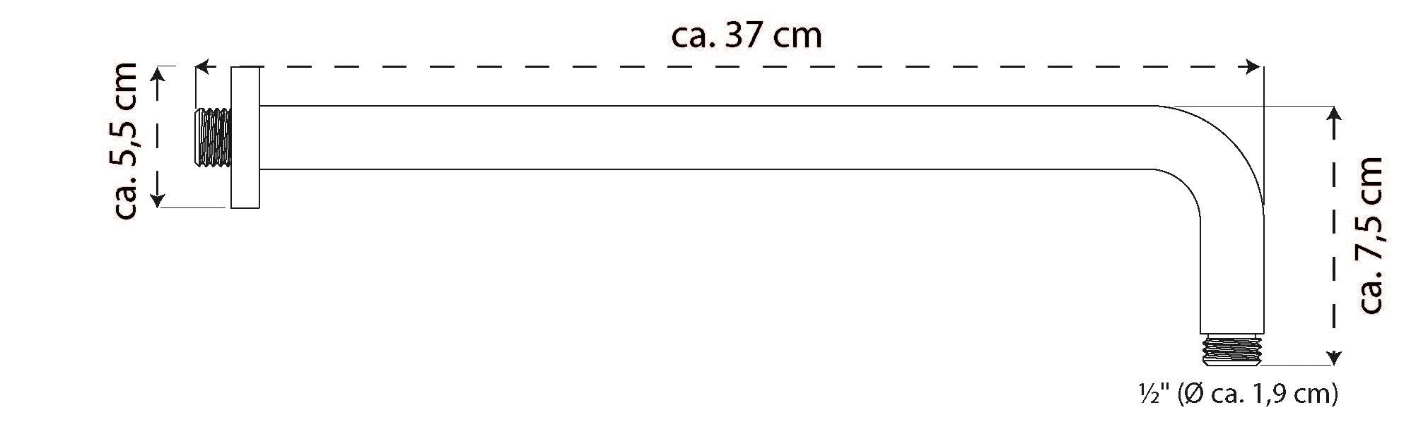 Schütte Wandanschlussbogen, Unterputz Anschlussbogen für Duschbrause LILLE, 37cm, Chrom