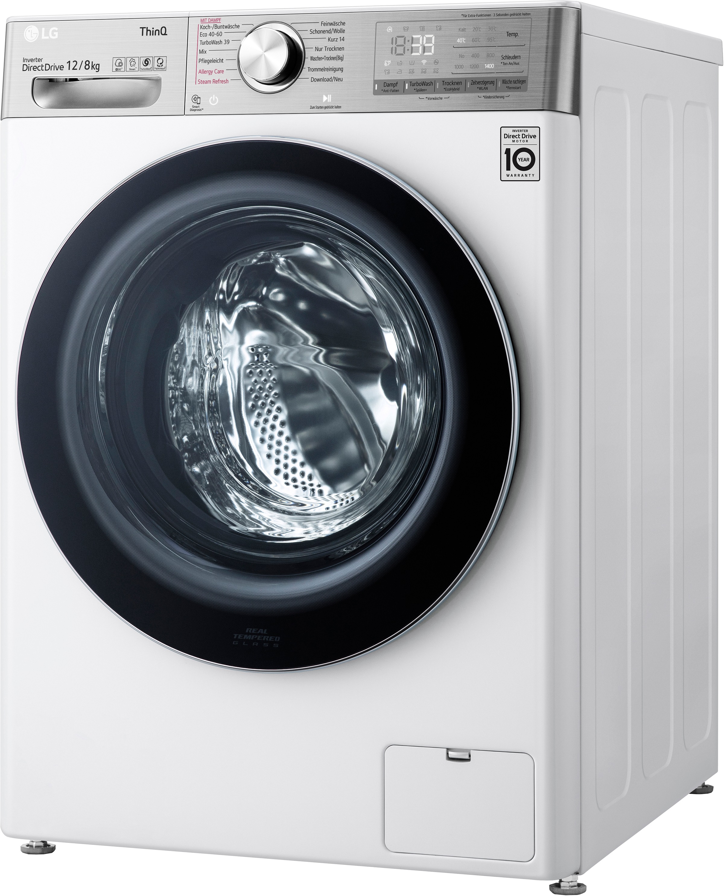 LG Waschtrockner »V9WD128H2«, TurboWash® - Waschen in nur 39 Minuten mit 3  Jahren XXL Garantie