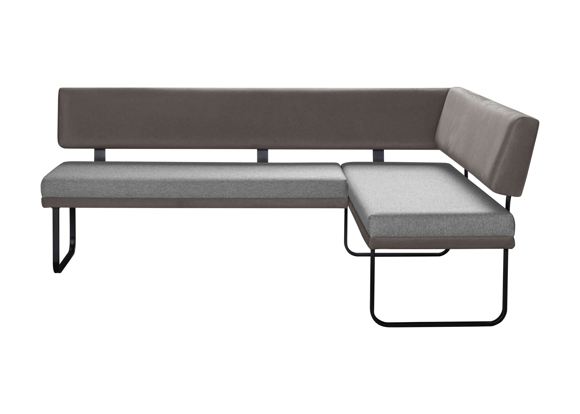 OTTO home Eckbank »Gabi Esszimmerbank, Bank, Küchenbank, Polsterbank« Gestell aus matt-schwarzem Flachmetall, stabil, 2-Stoff-Design