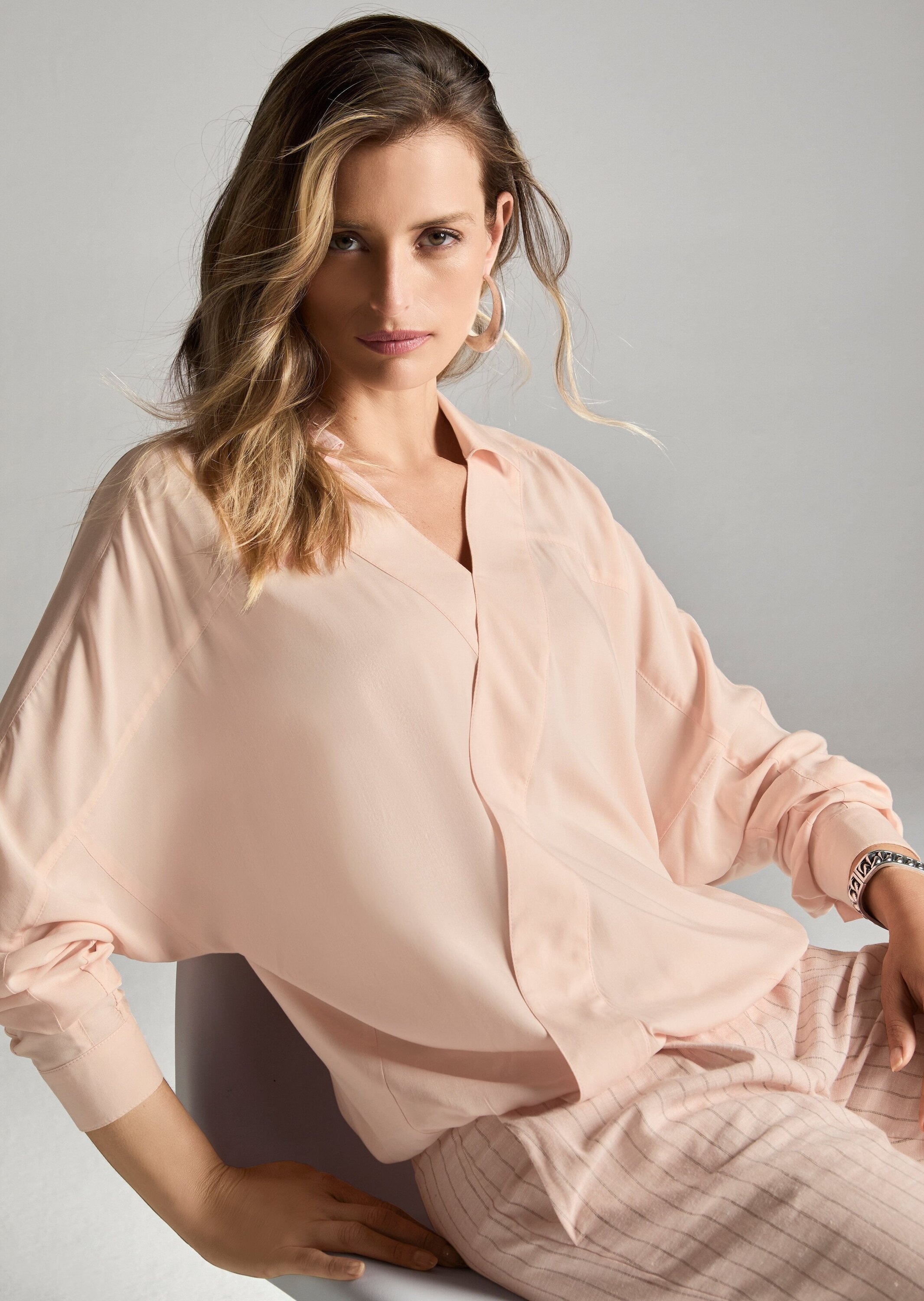 MADELEINE Langarmbluse »Bluse Bluse im Wickel-Look«