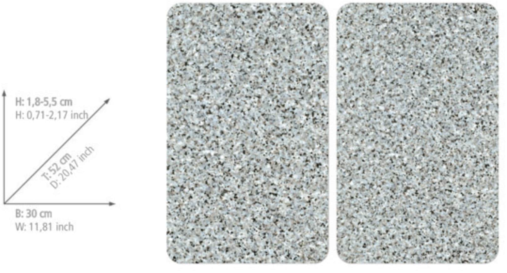 WENKO Herd-Abdeckplatte »Universal Modell Granit«, (Set, 2 tlg.), Herdabdeckung für alle Herdarten, kratzfest, mit rutschfesten Füßen
