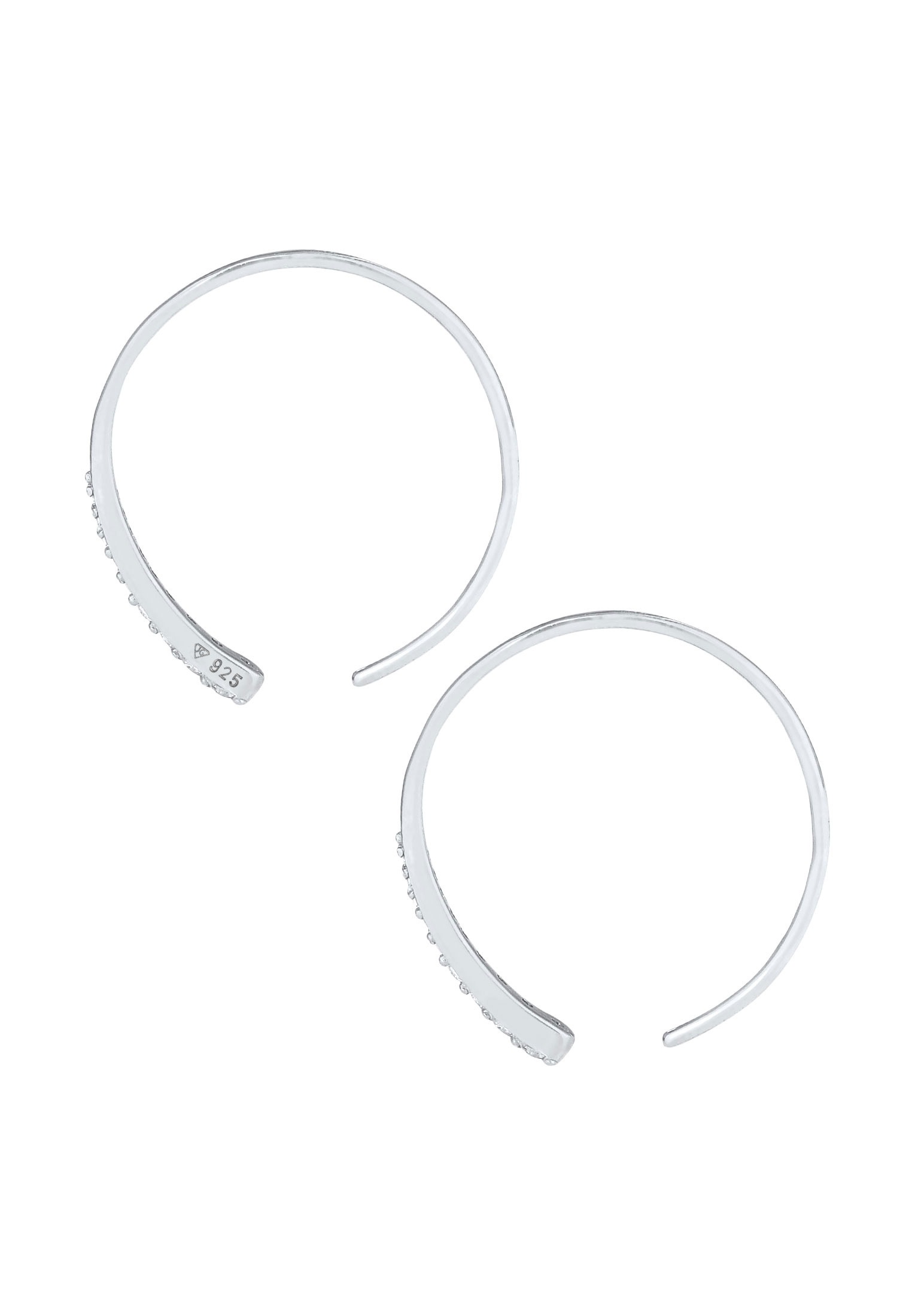 Elli Paar Creolen »Ohrringe Creolen Basic Zirkonia 925 Silber«