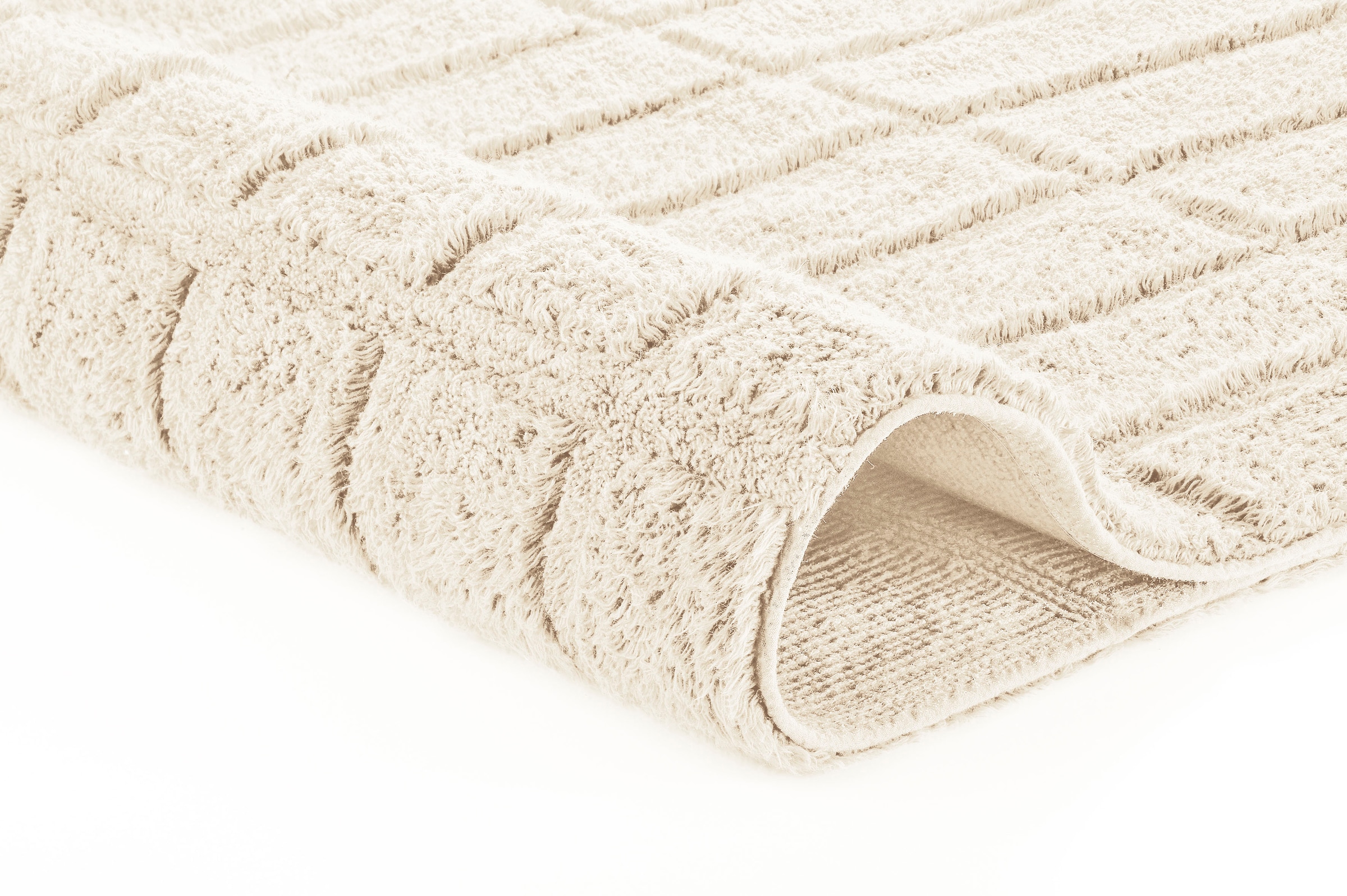 Kleine Wolke Badematte »Tiles«, rutschhemmend beschichtet, fußbodenheizungsgeeignet, Badteppich, Uni Farben, Hoch-Tief Effekt