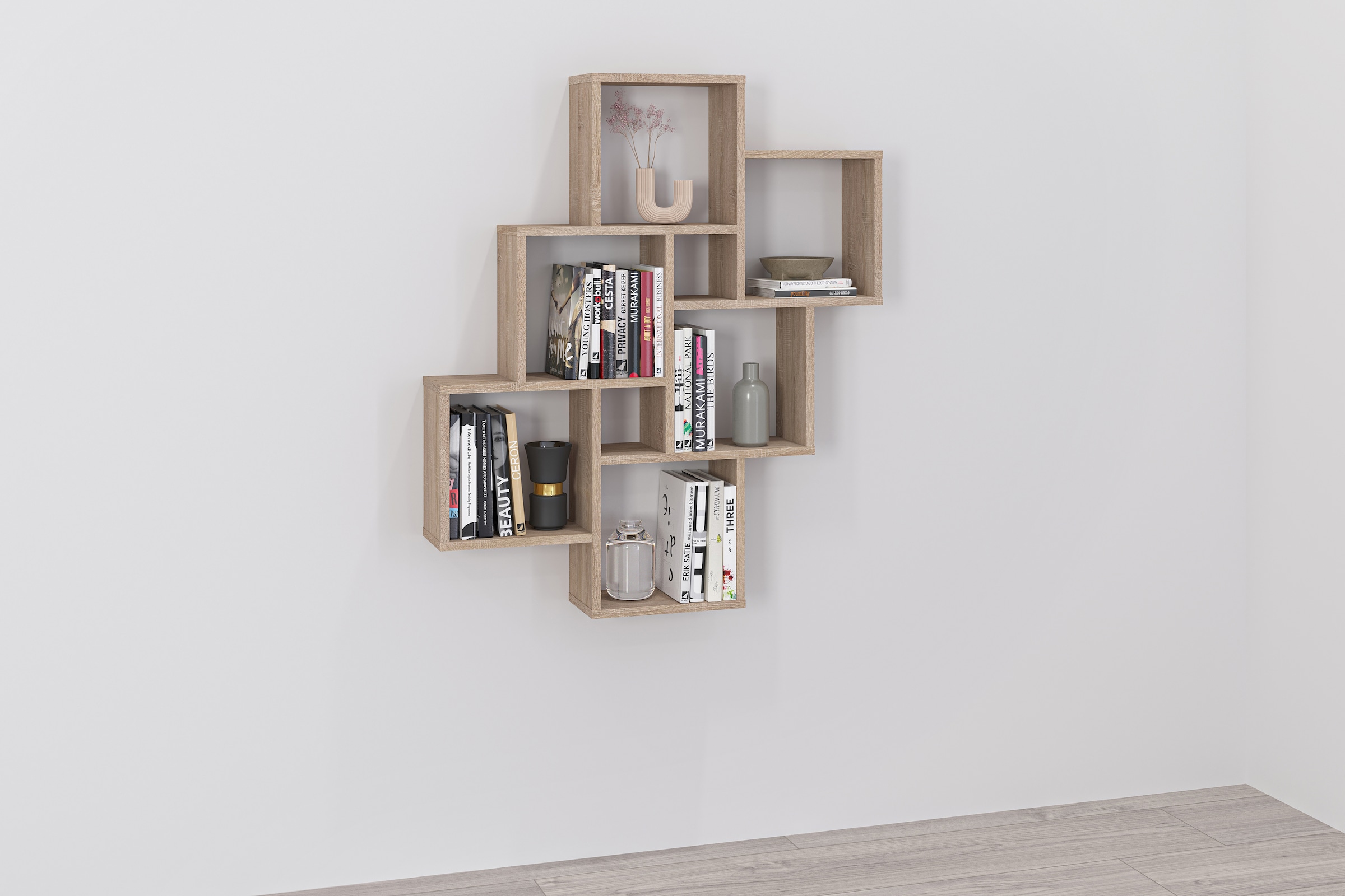 Étagère Murale Design "Riolo" 94cm Chêne