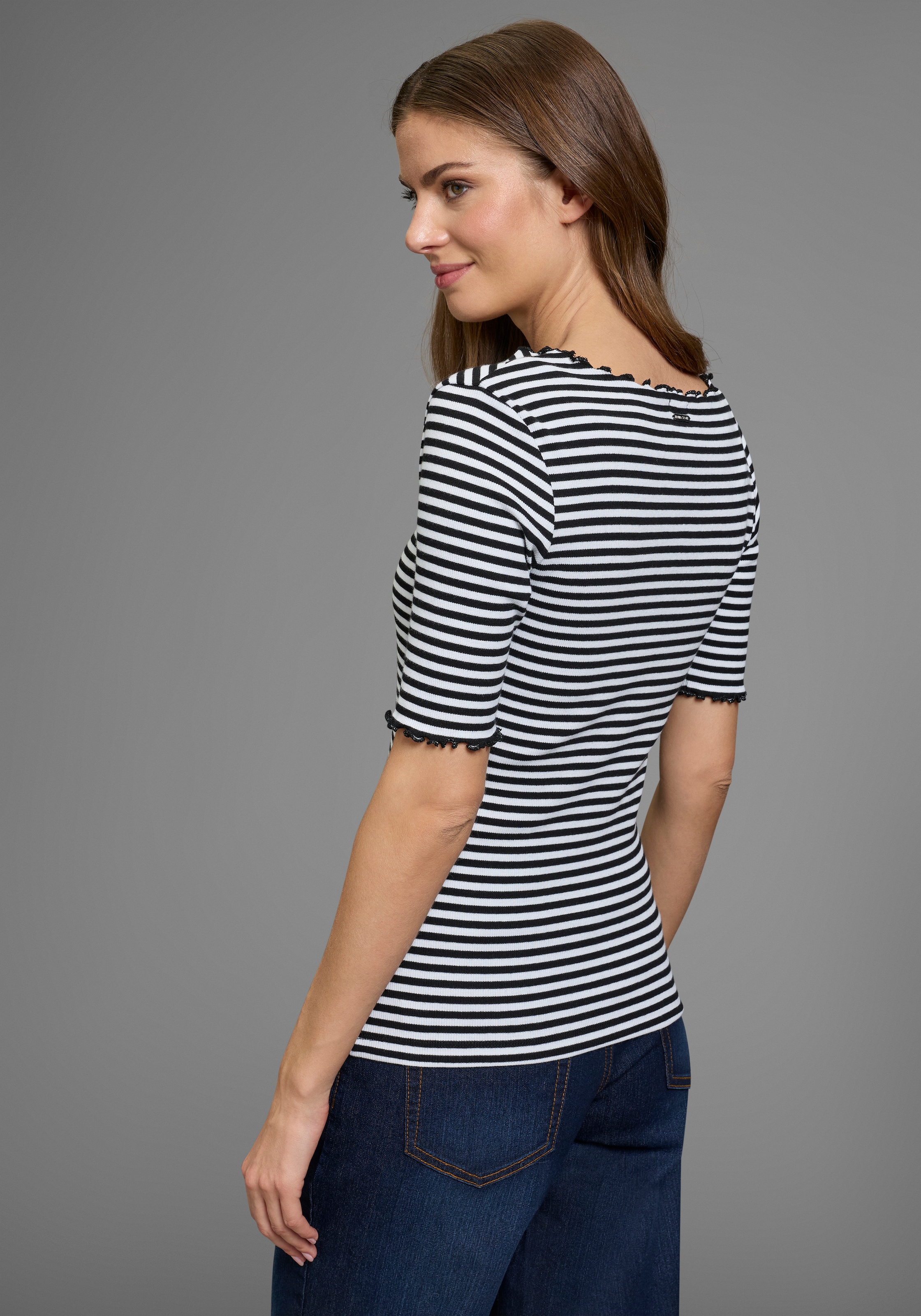 Flashlights T-Shirt im Streifen-Design mit Rüschen