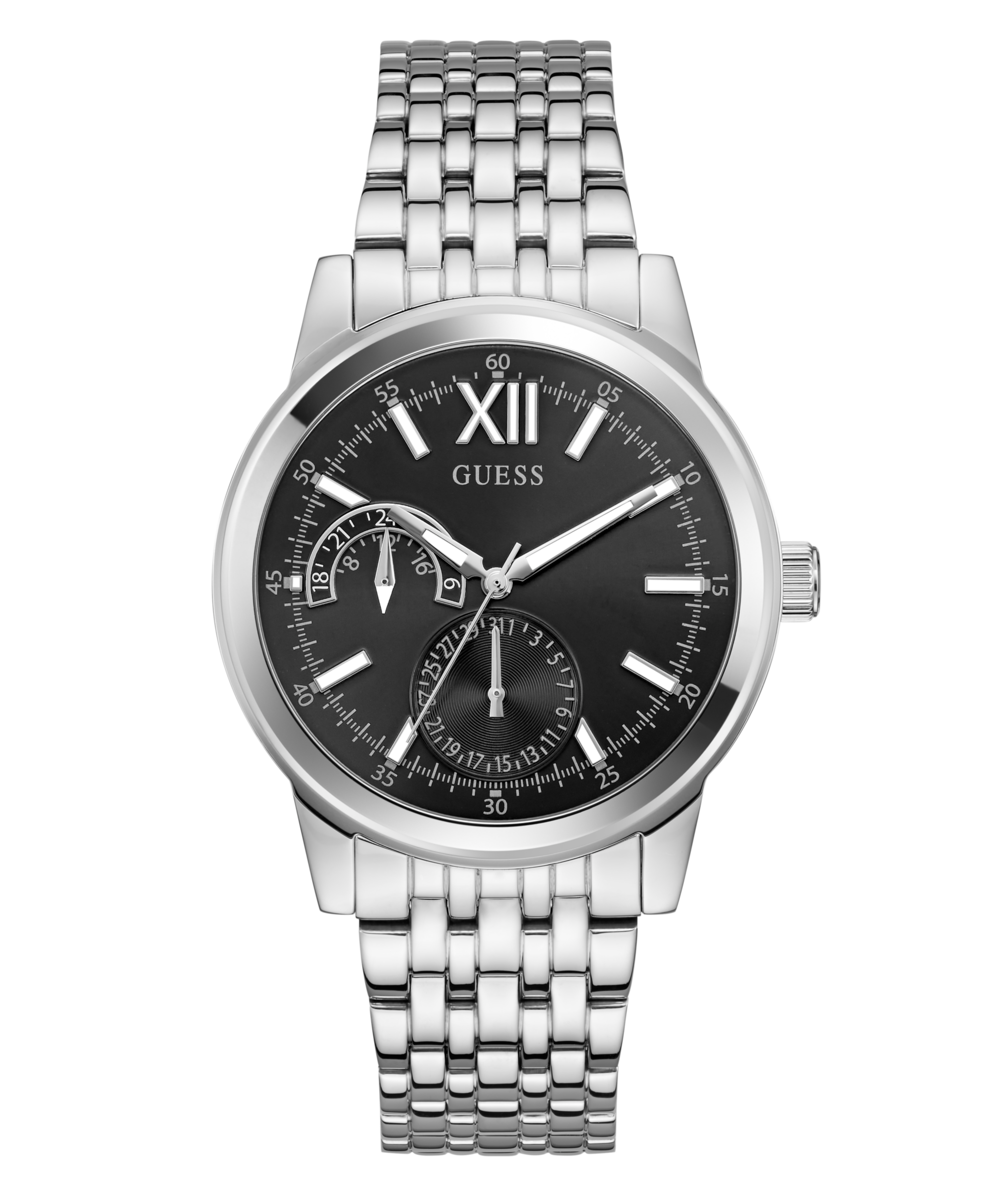Guess Quarzuhr »EMERSON« Quarzuhr, Armbanduhr, Herrenuhr, Edelstahlarmband, Datum