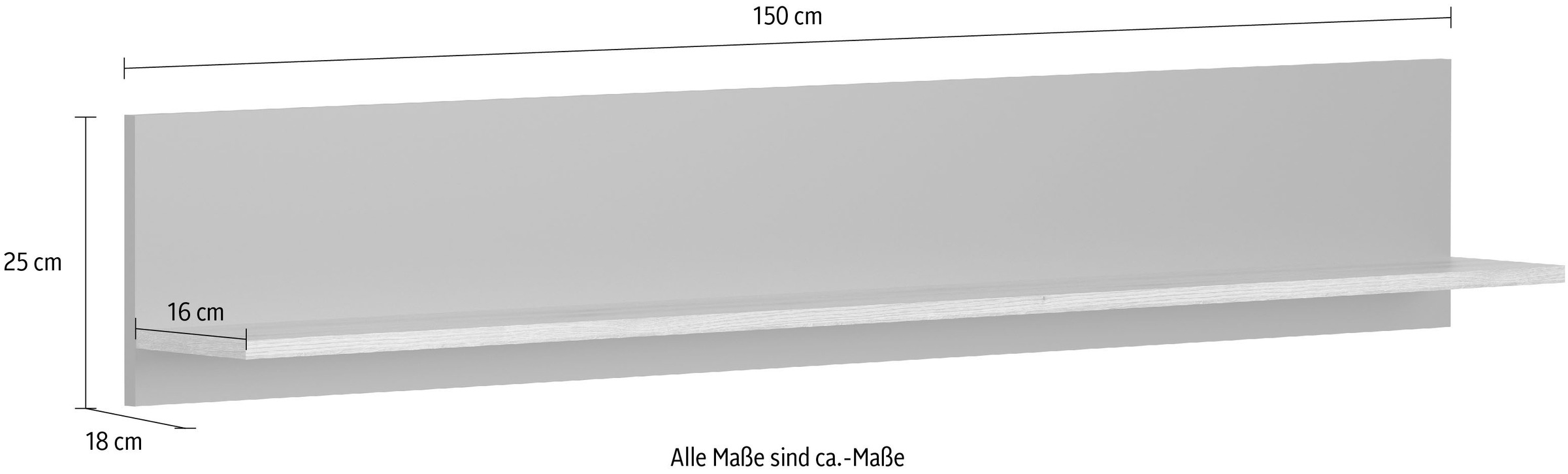 Home affaire Wandboard »Estepona« 1 Stk. tlg. Wandboard mit Ablage - (B/T/H) 150/18/25 cm