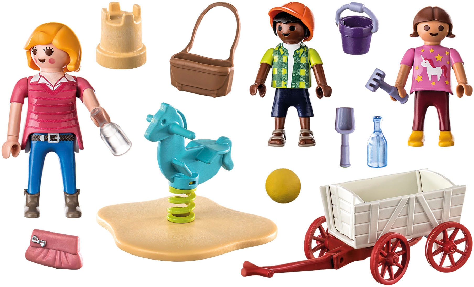 Playmobil® Konstruktions-Spielset »Starter Pack, Erzieherin mit Bollerwagen (71258), City Life«, (25 St.), Made in Europe
