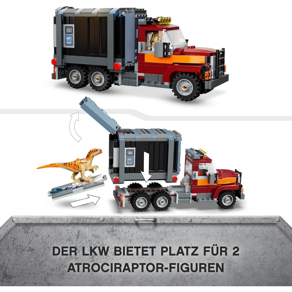 LEGO® Konstruktionsspielsteine »T. Rex & Atrociraptor: Dinosaurier-Ausbruch (76948)«, (466 St.)