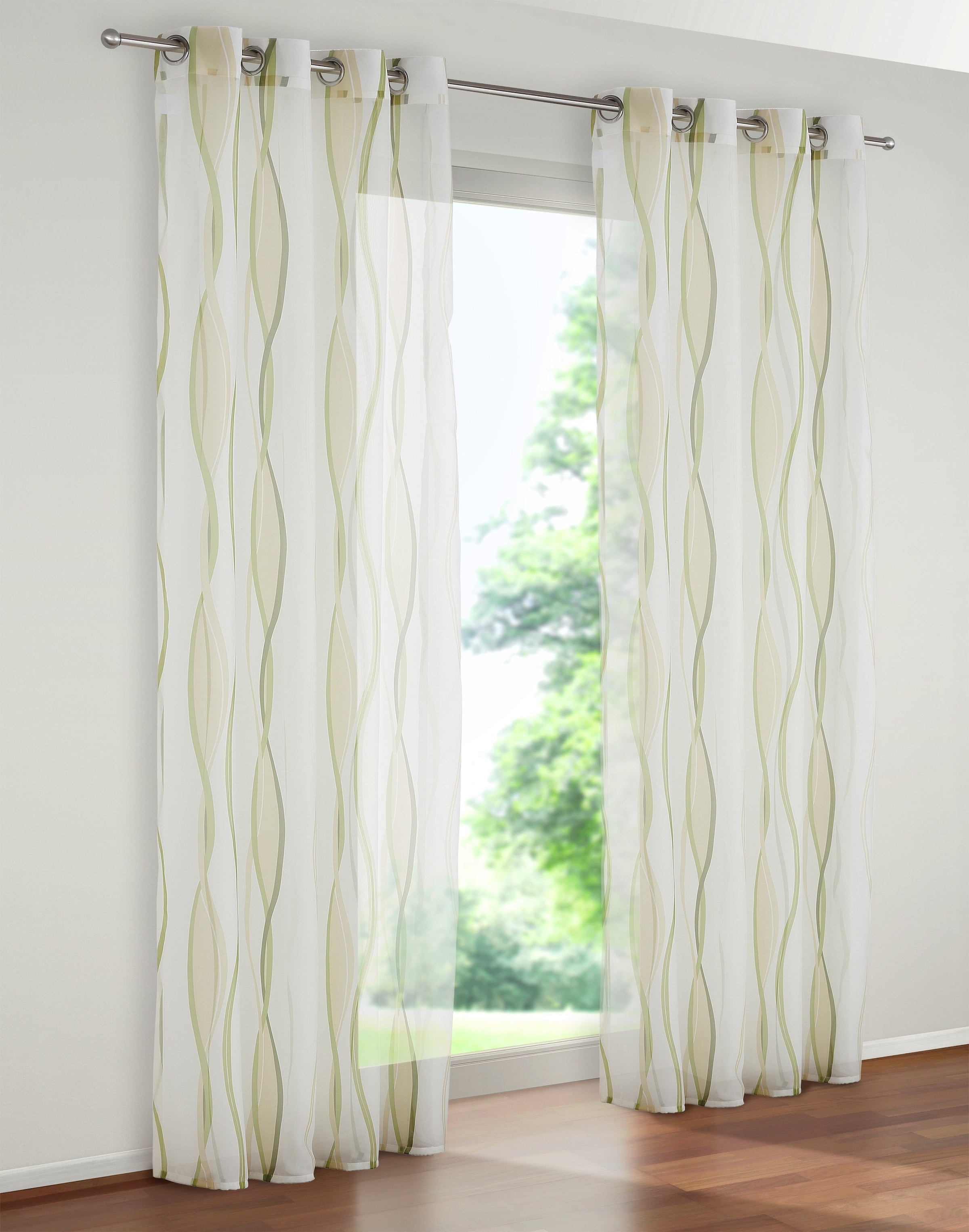 my home Gardine »Dimona«, (2 Voile, Wellen transparent, Polyester, St.), 2-er Set