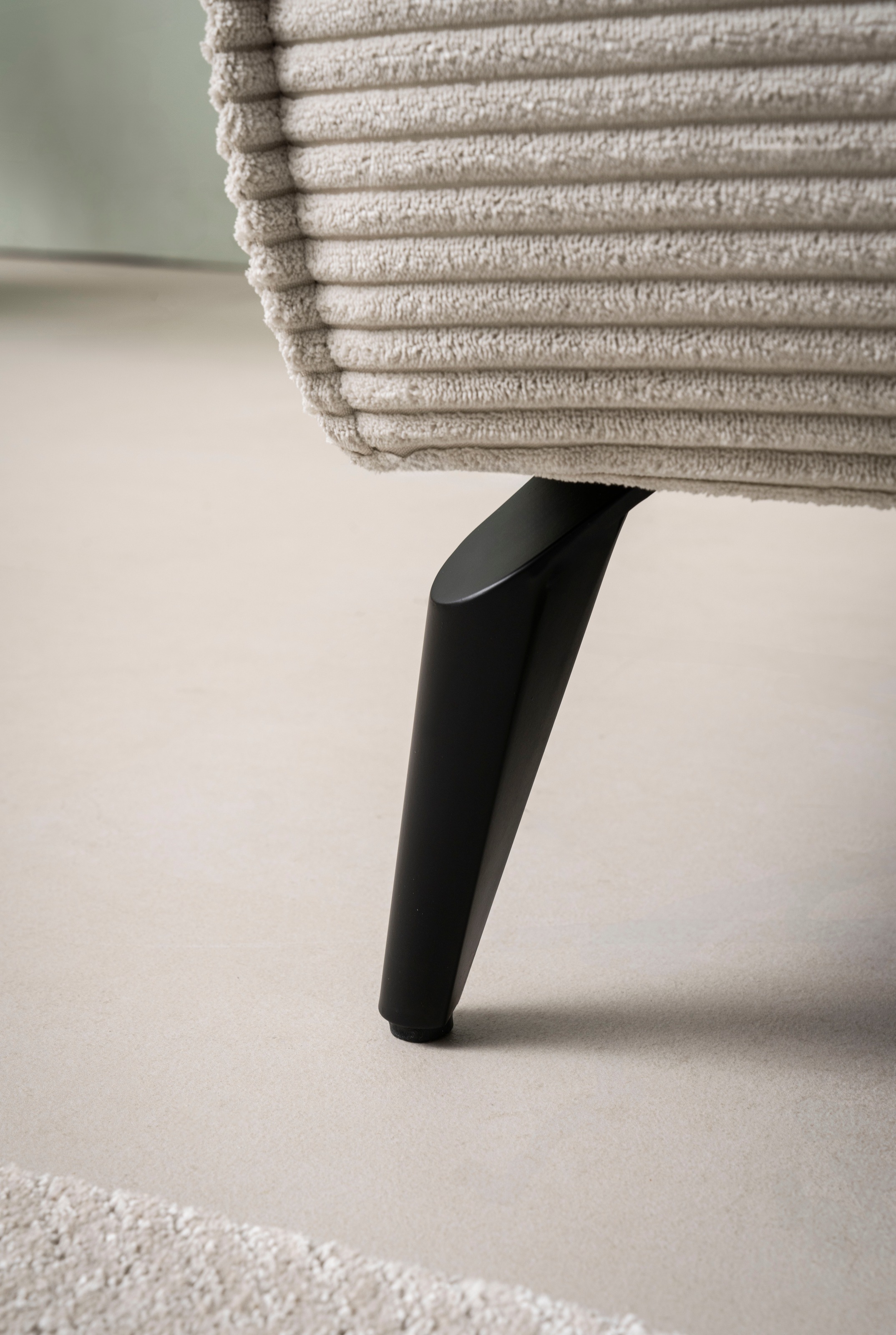 andas Hocker »TVINNU, mit Kedernaht in Cord«, zur Serie TVINNU, gemütlicher Sitzkomfort, rechteckig, schwarze Füße