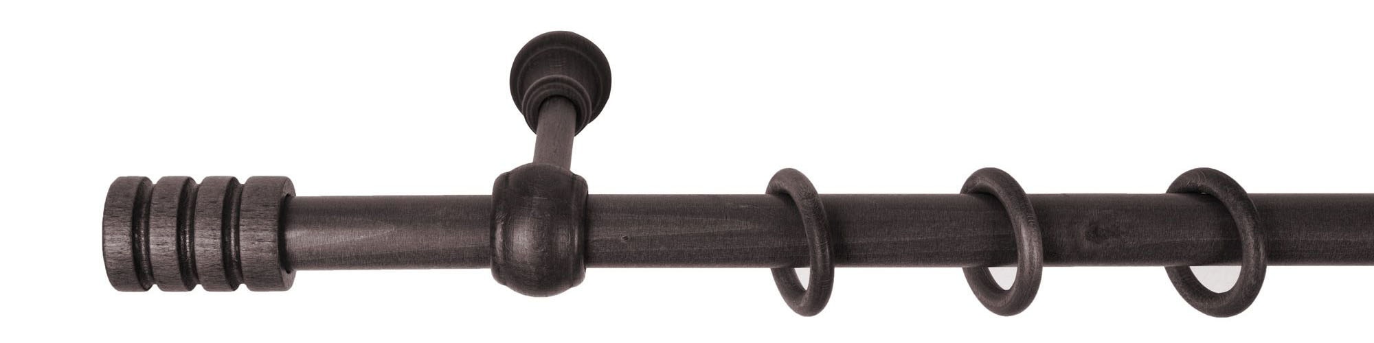 SN DECO GROUP Gardinenstange »Pisa«, 1 läufig-läufig, Fixmaß, 28 mm, Holz, verschiedene Längen und Farben, Komplettset
