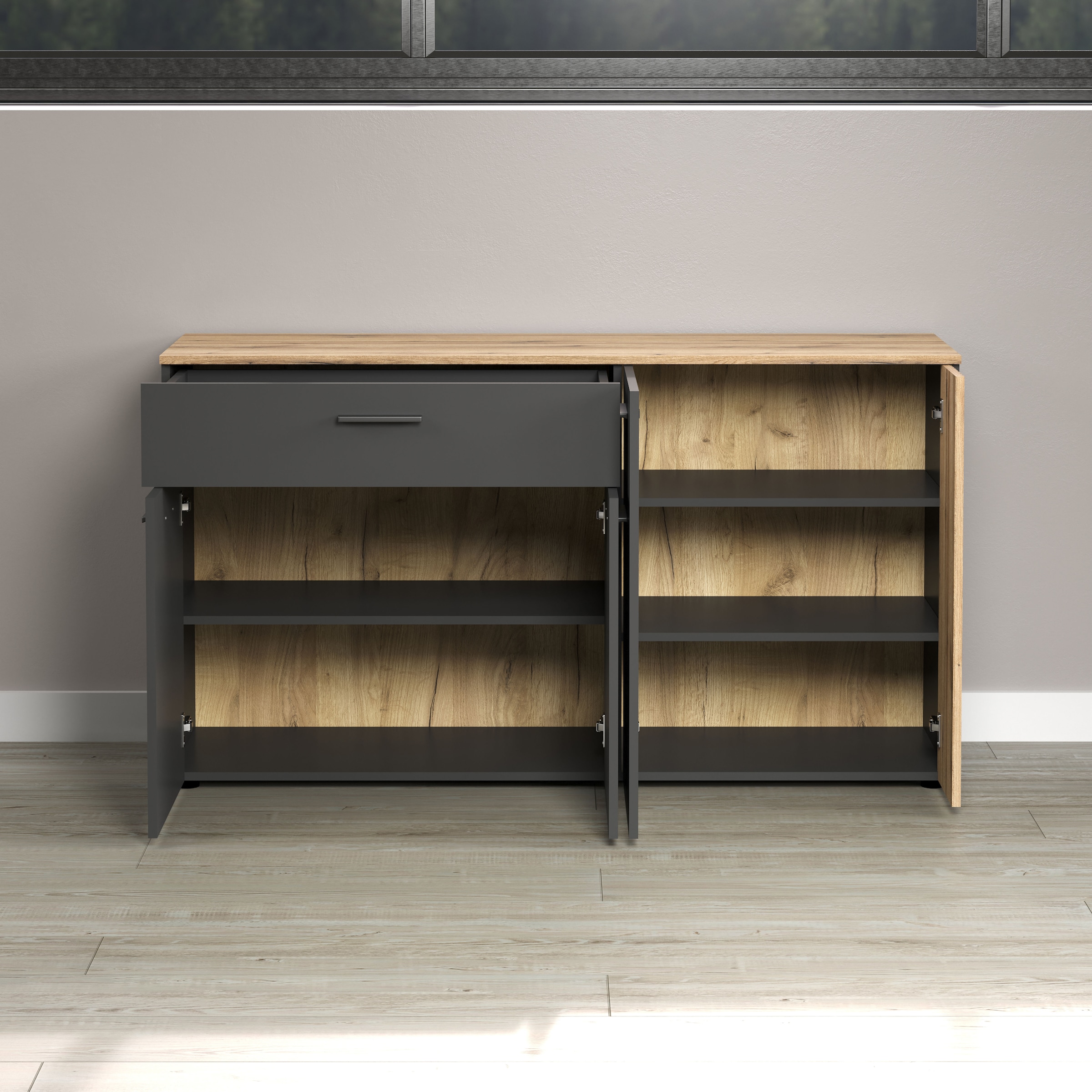 INOSIGN Sideboard »Estepona«, (1 St.), Kommode, Akustikpaneel-Look; Breite 150 cm