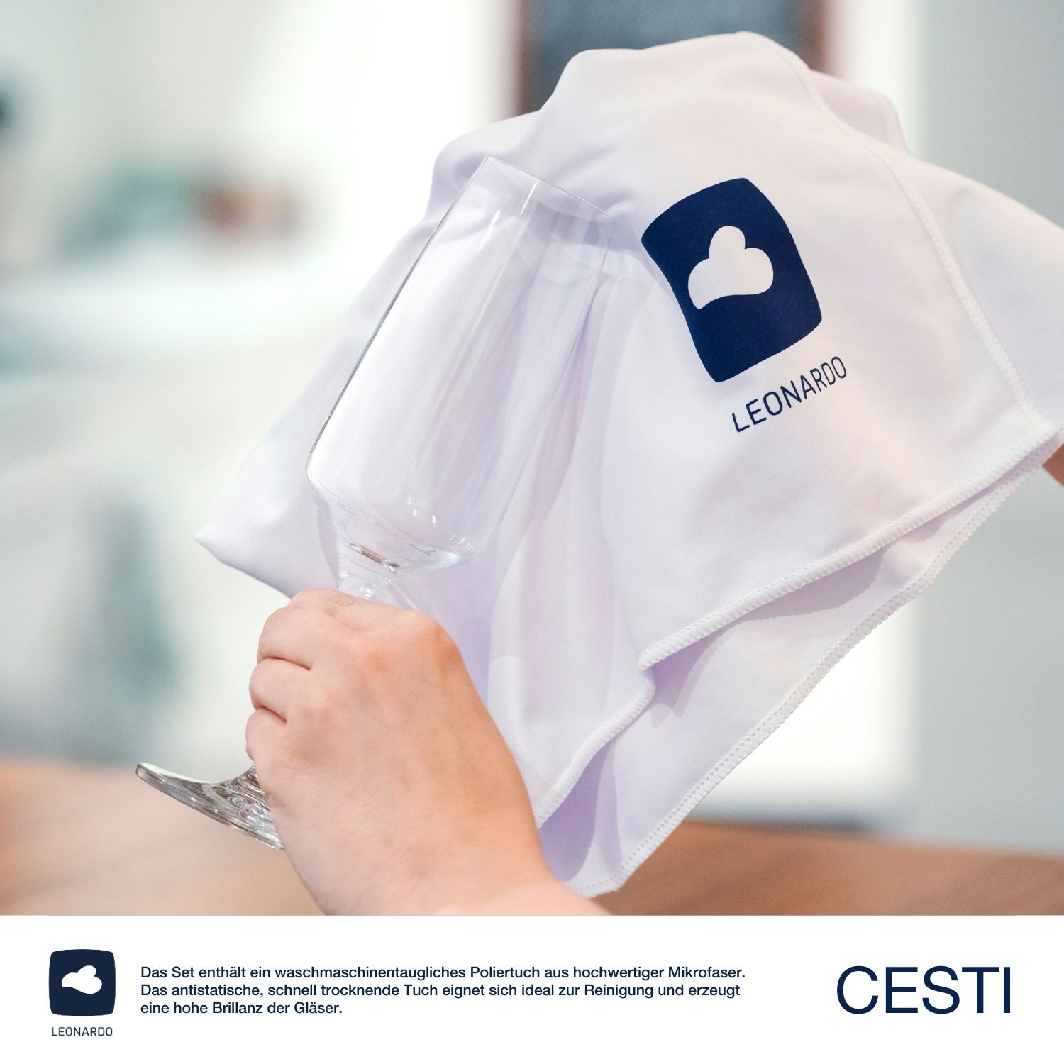 LEONARDO Sektglas »Sektgläser CESTI + Poliertuch« 6 Sekt-Gläser mit Poliertuch