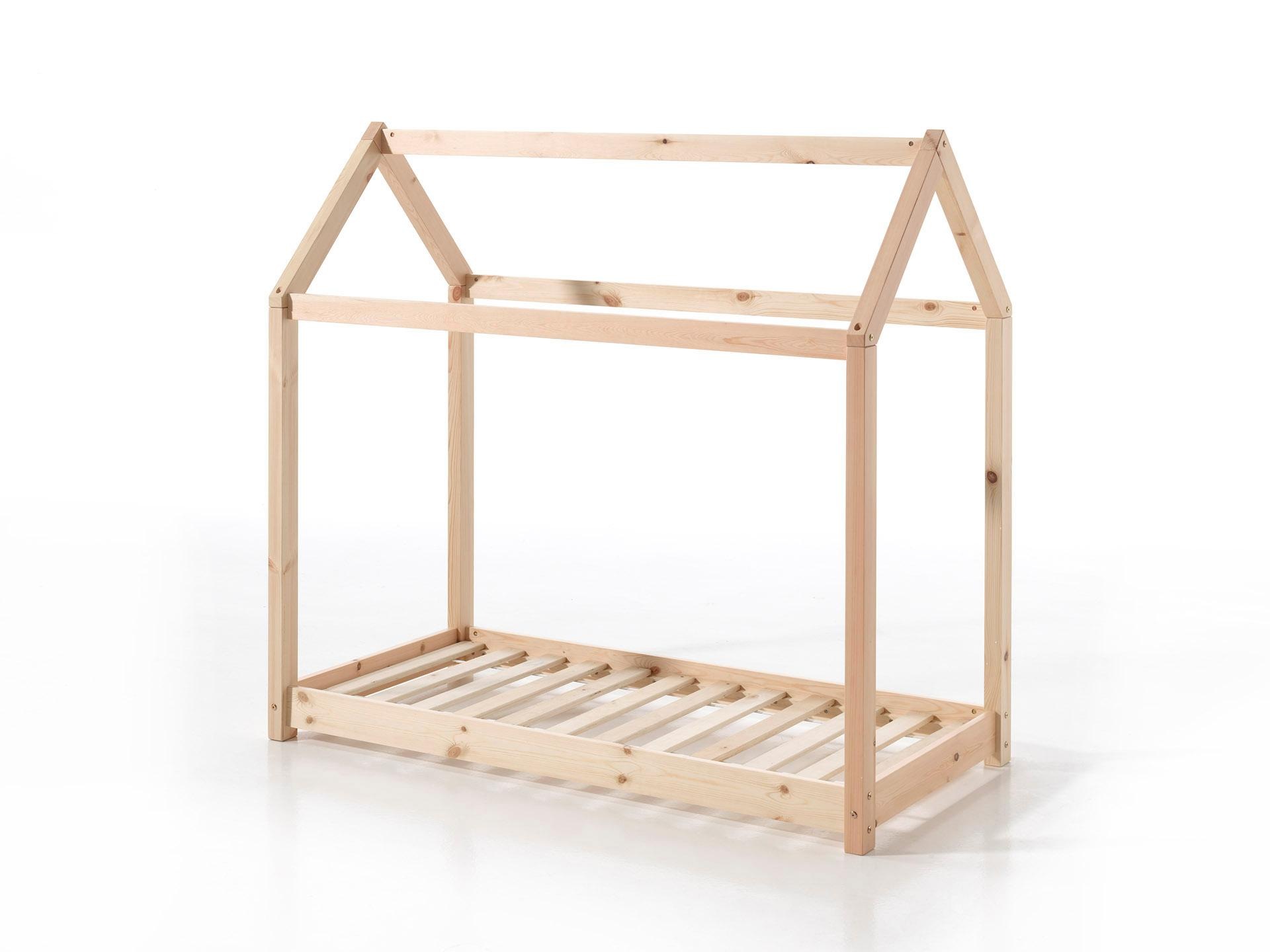 Vipack Kinderbett »Cabane, Kiefer massiv, Made in Europe, inklusive Rolllattenrost«, (wahlweise in 2 Farben und 2 Größen erhältlich), Bodenfreiheit ca. 2,5 cm zur besseren Belüftung, stabil gebaut