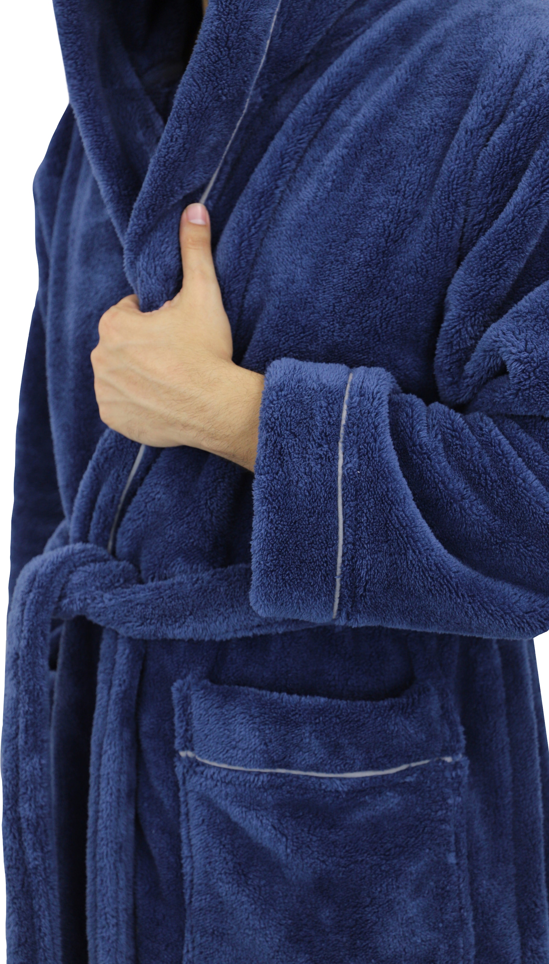 my home Unisex-Bademantel »Lillou, ideal für Sauna & Spa, Hotelbademantel, Morgenmantel«, (1 St.), kuschelig weicher Fleece, für Damen und Herren, XS-3XL