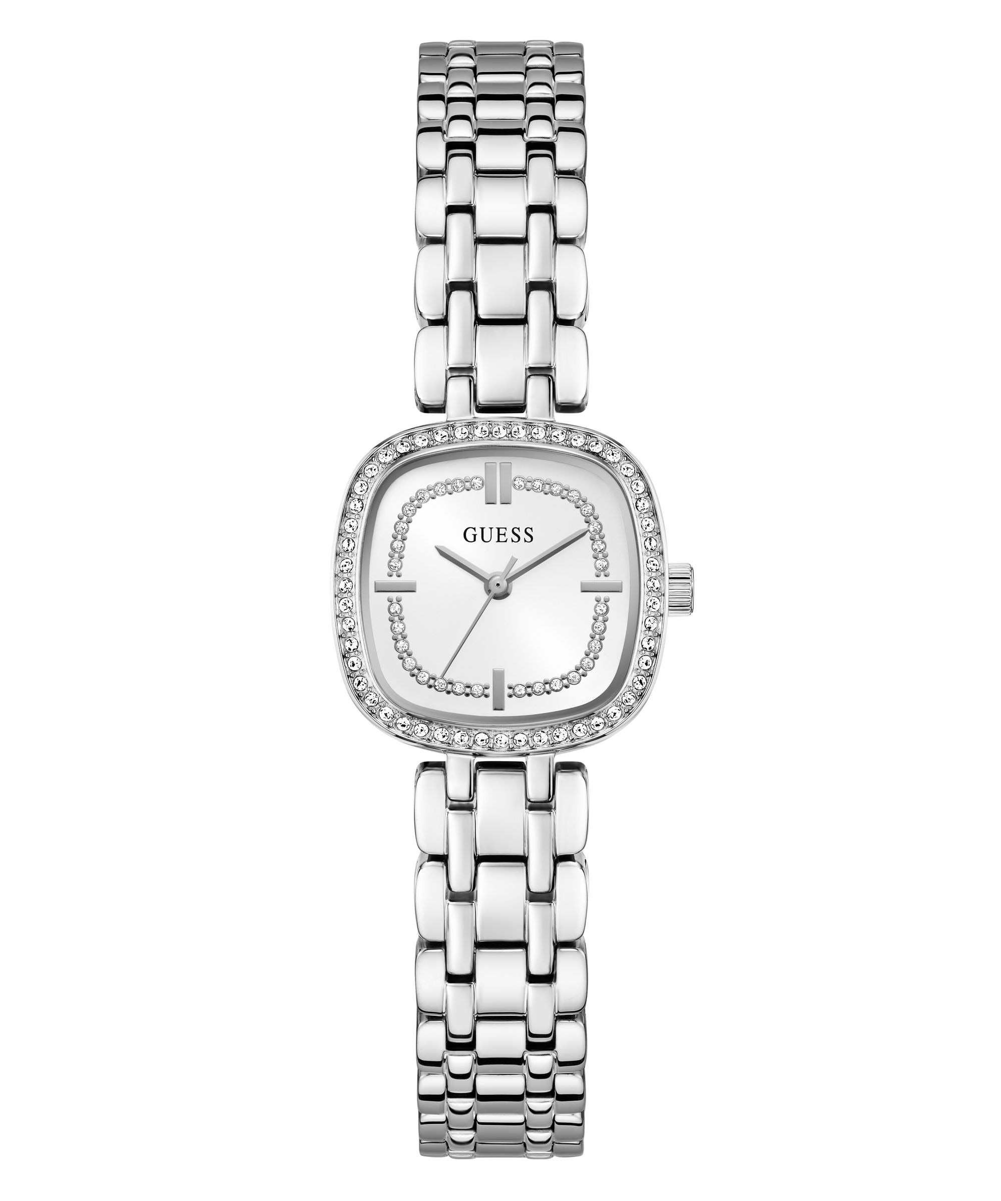 Guess Quarzuhr »HAZEL« Armbanduhr, Damenuhr, Edelstahlarmband, analog