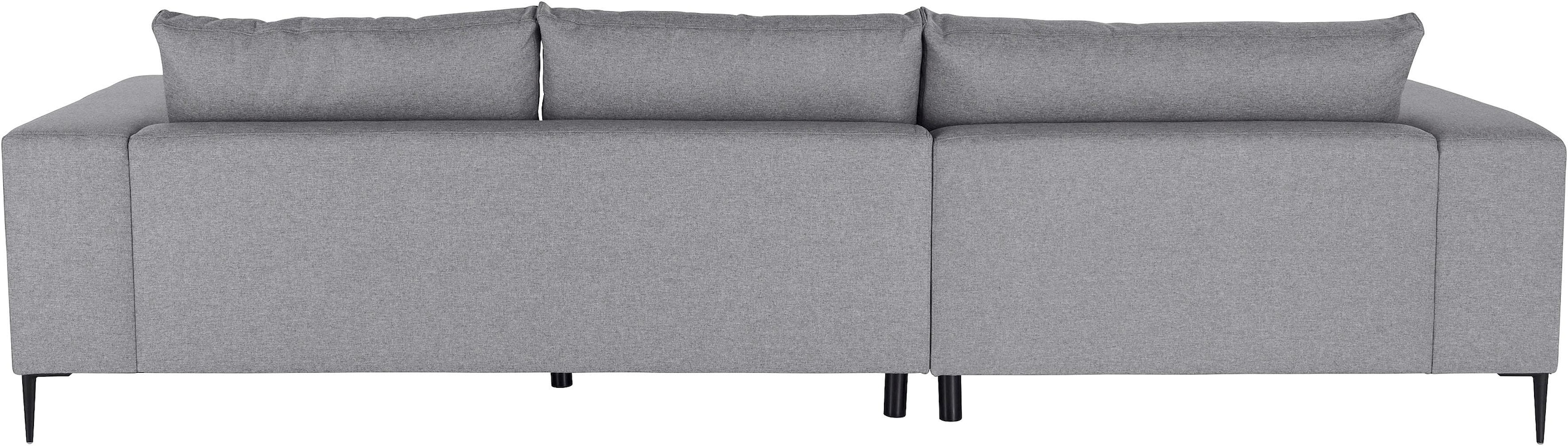 Home affaire Ecksofa »Aurora, L-Form, mit extra breiter Recamiere, 324 x 170 cm (BxT)« Designsofa mit tollem Sitzkomfort, extra hohe Metallfüße schwarz