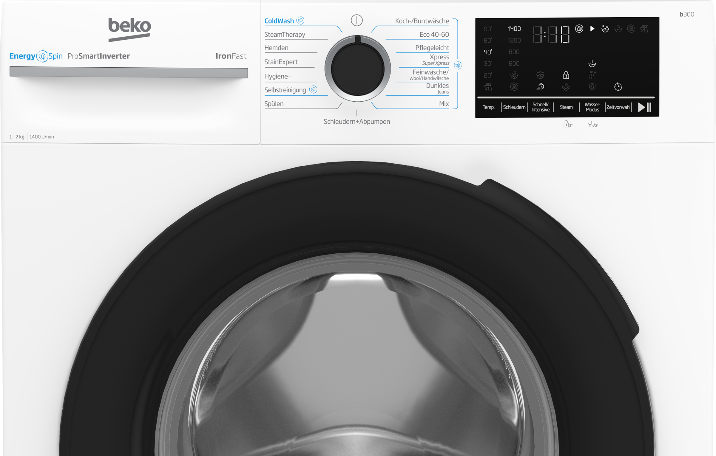 BEKO Waschmaschine »BM3WFU4741N«, 7 kg, 1400 U/min, Waschen mit EnergySpin: Bis zu 35 % Energie sparen – nicht nur in Eco