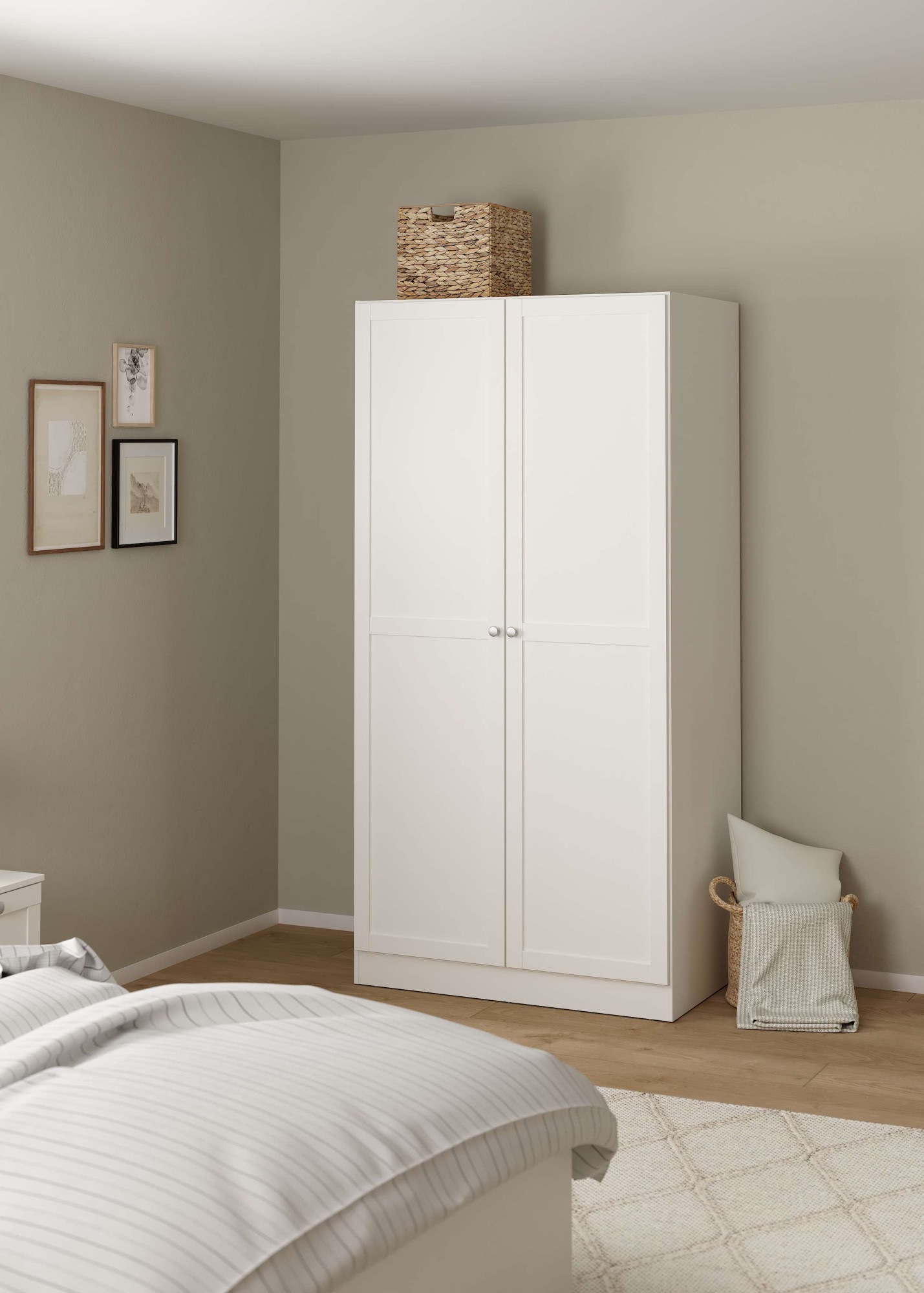 Home affaire Kleiderschrank »Billund, skandinavischen Design & viel Stauraum, 2 Breiten 145/195 cm« Viel Stauraum mit Böden & Kleiderstange, praktische Aufteilung