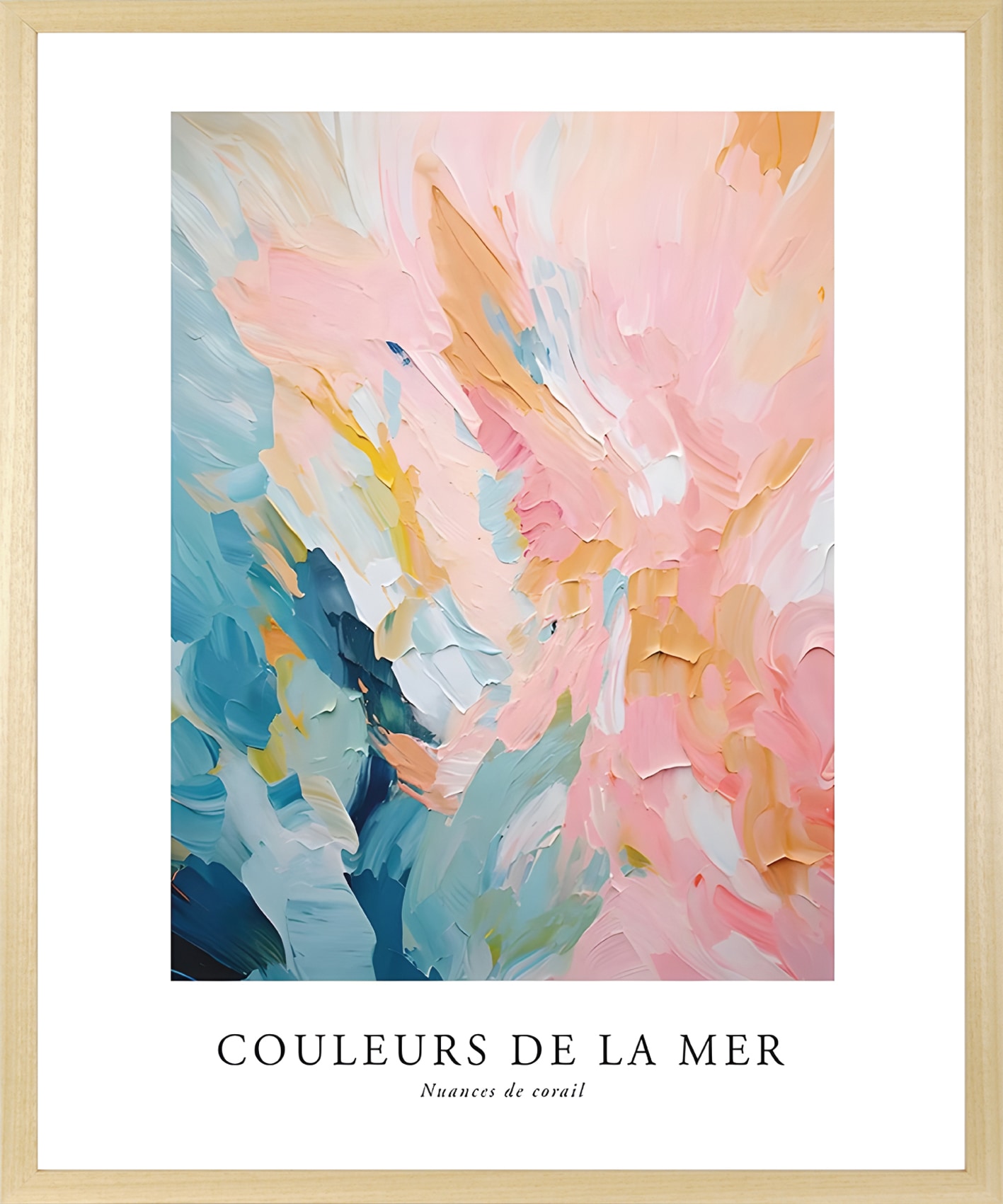 queence Bild mit Rahmen »Abstrakte Kunst in Pastell« Abstrakt | Abstrakte | Formen | Gemälde | Kunst 1 Stk. tlg. Kunstdruck in Pastell mit einem Echtholzrahmen