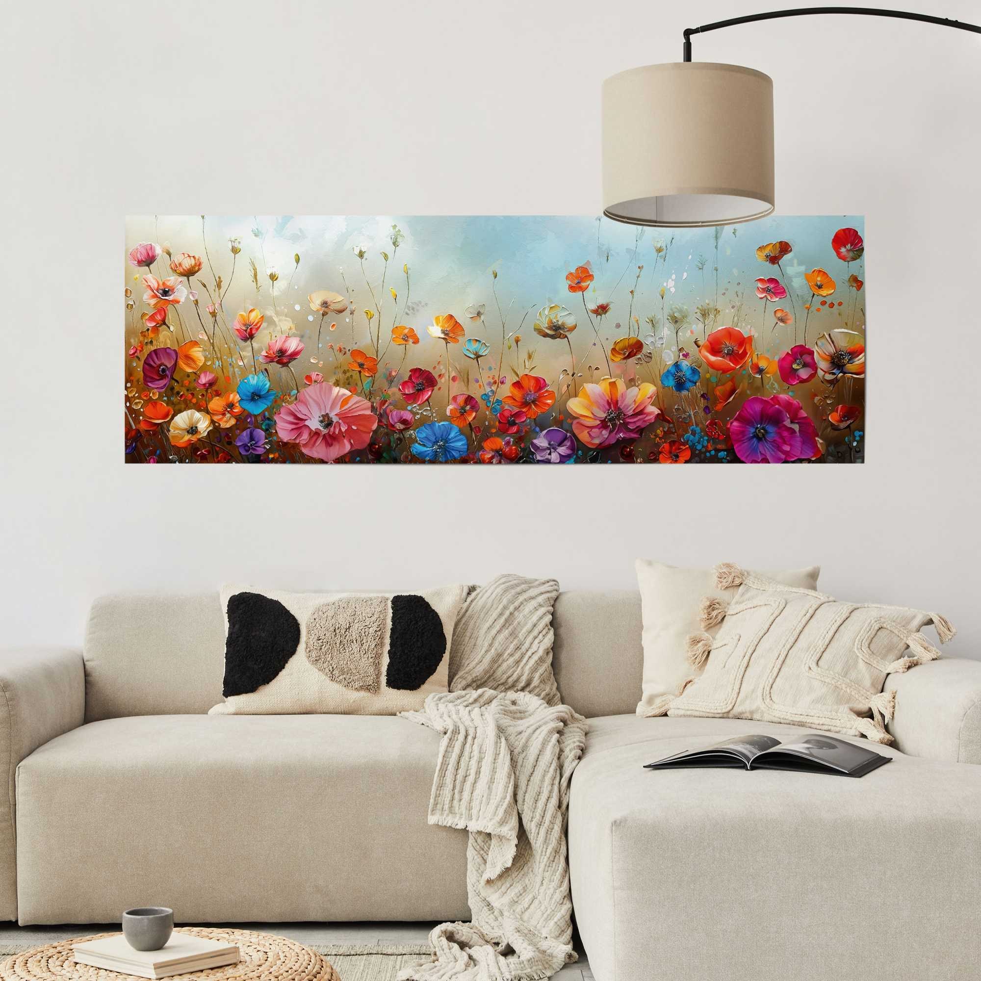 Reinders! Poster »Blumenfeld« Wohnzimmer - Mehrfarbig - 170 gr. Papier - Blumen, Pflanzen -158x53cm