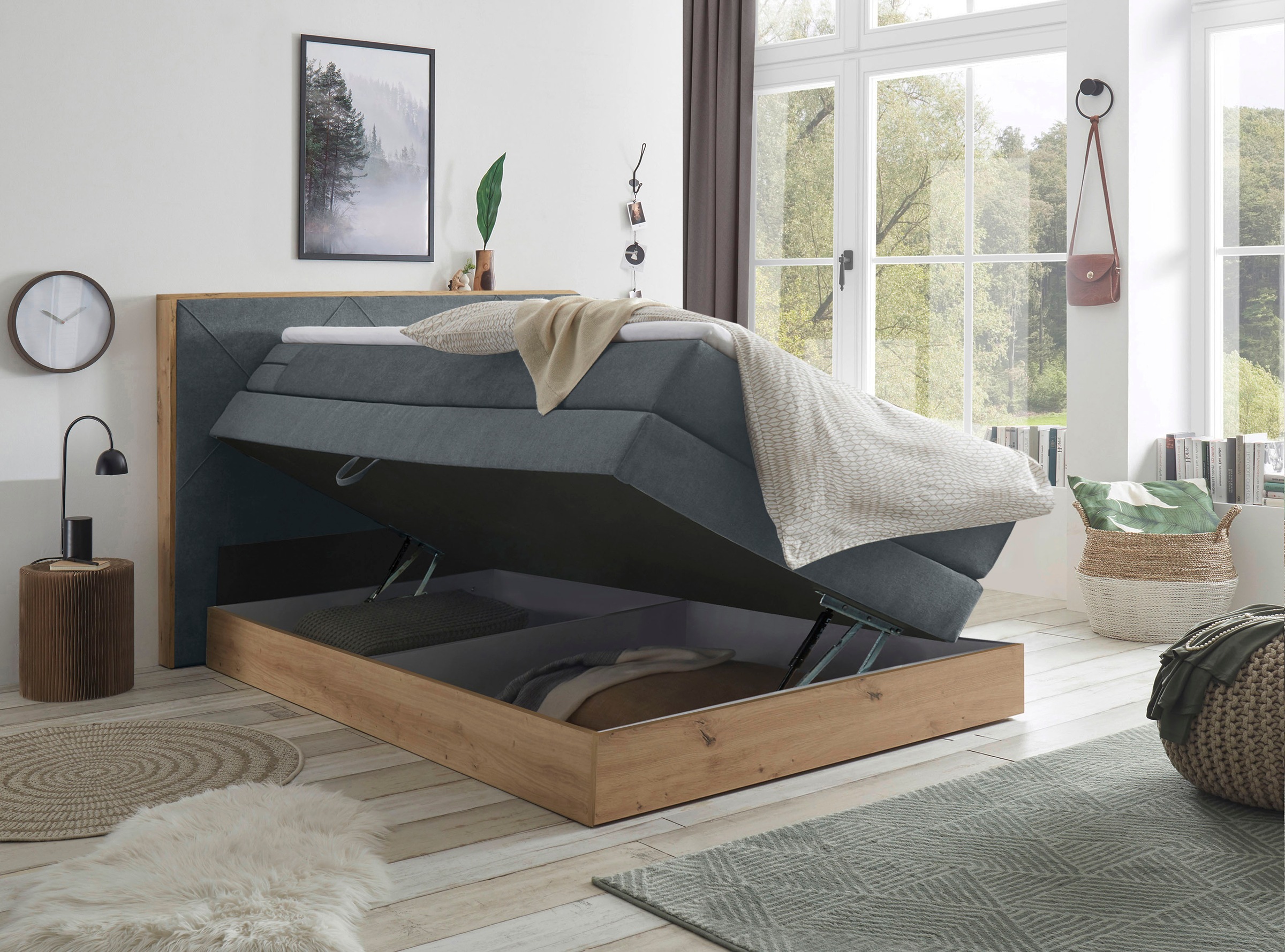 ED EXCITING DESIGN Boxspringbett »Bellevue«, inkl. Bettkasten, wahlweise mit Matratze und Topper