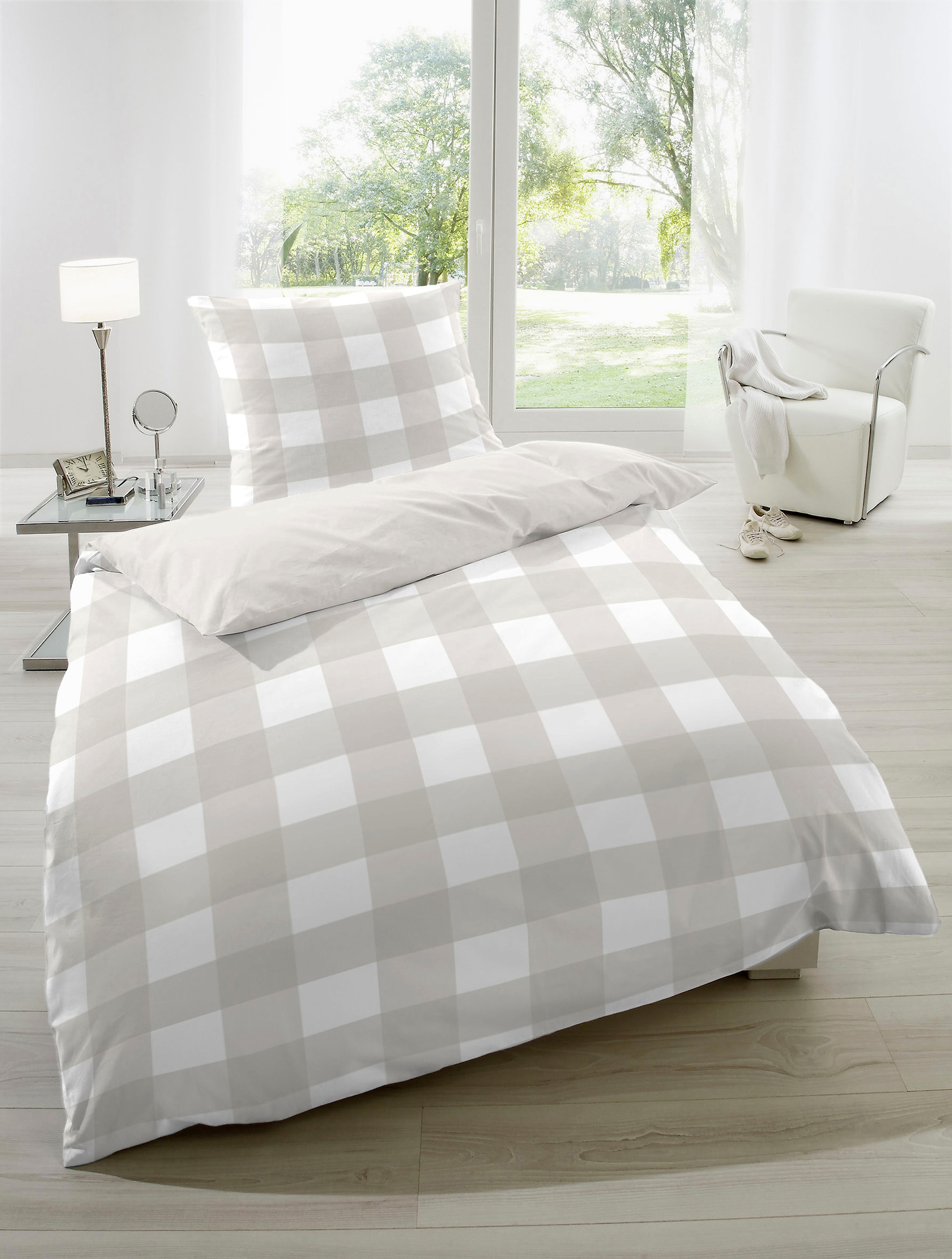 Primera Bettwäsche »Basic Perkal« 2 Stk. tlg. im modernen Karodesign