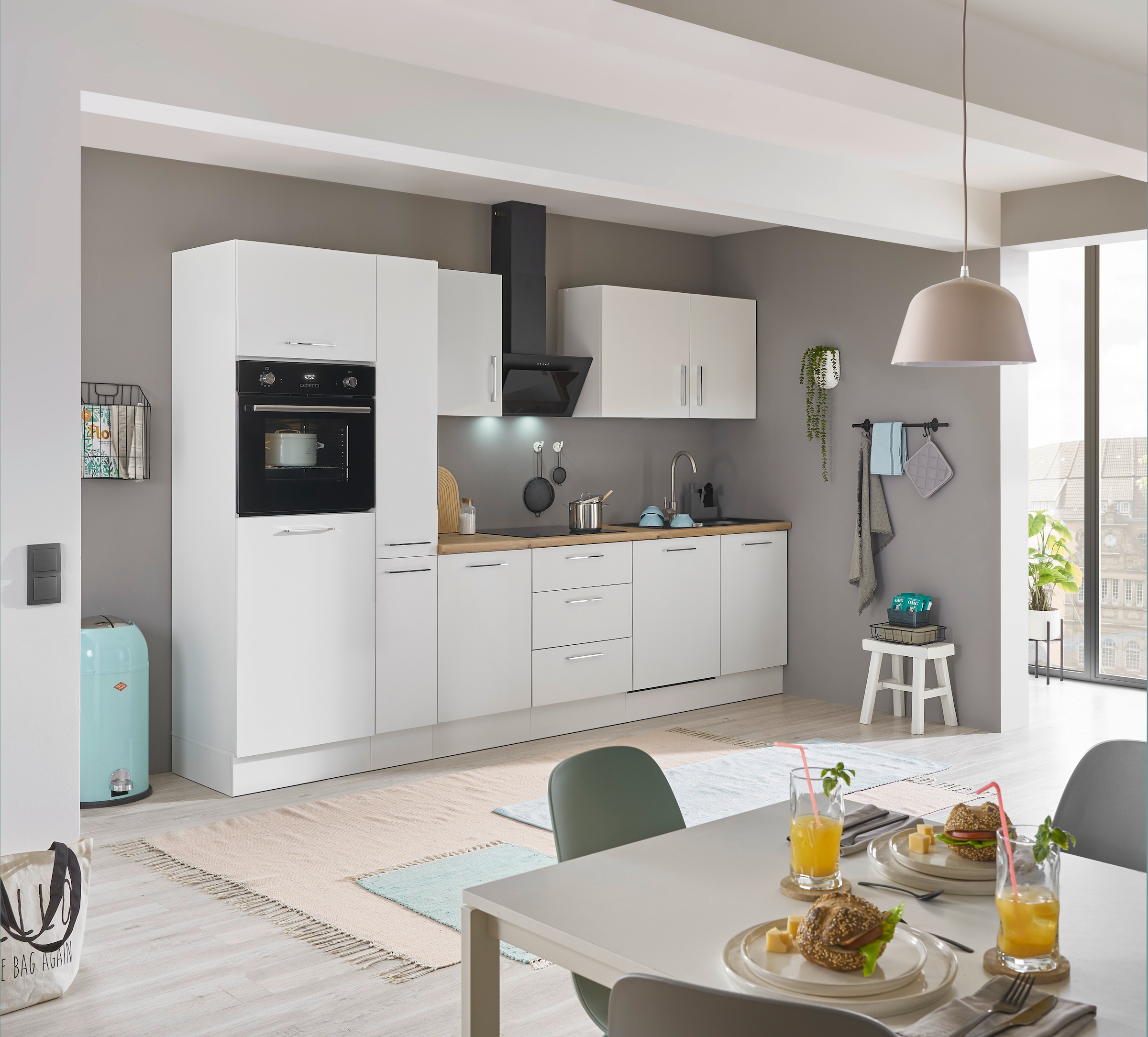 BASIC by Balculina Küchenzeile »Turin«, Breite 310 cm, wahlweise mit E-Geräten