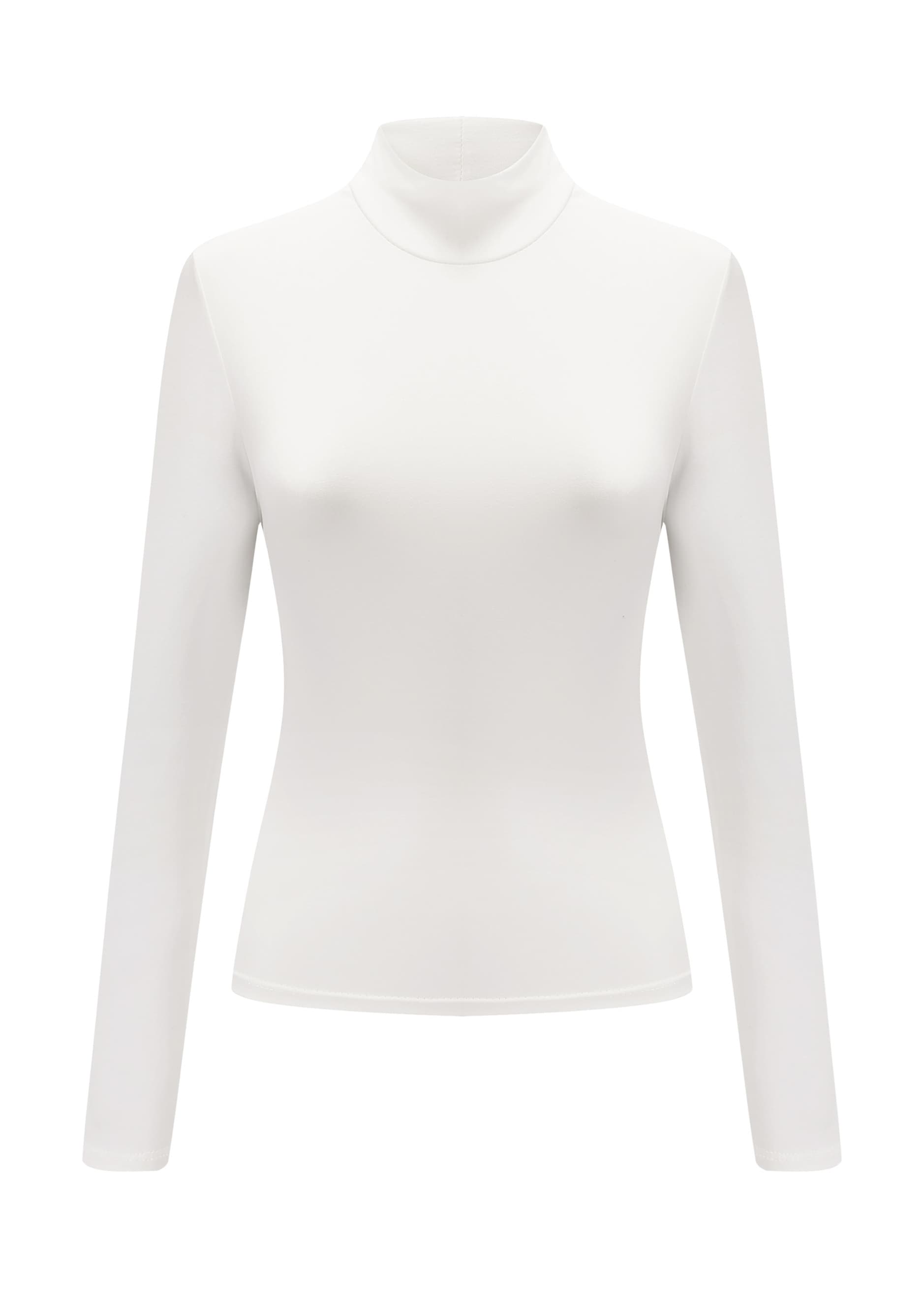 SASSYCLASSY Rollkragenshirt »Langarm Shirt mit Rollkragen« Figurbetontes Rundhalsausschnitt Shirt Braun Schwarz Weiß Grau