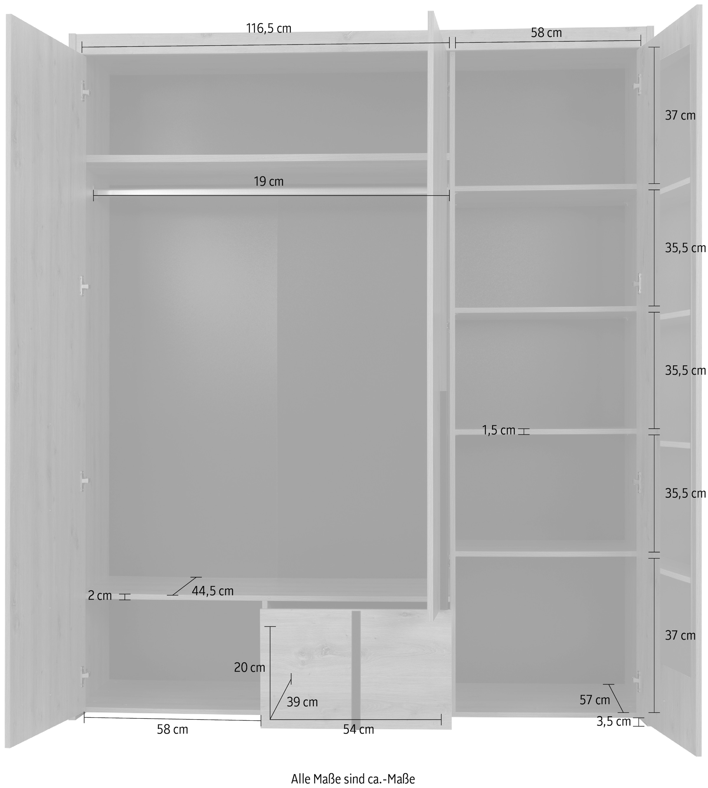 Gami Kleiderschrank »TREVOR«, (1 St.), Verschiedene Module einfach zu kombinieren
