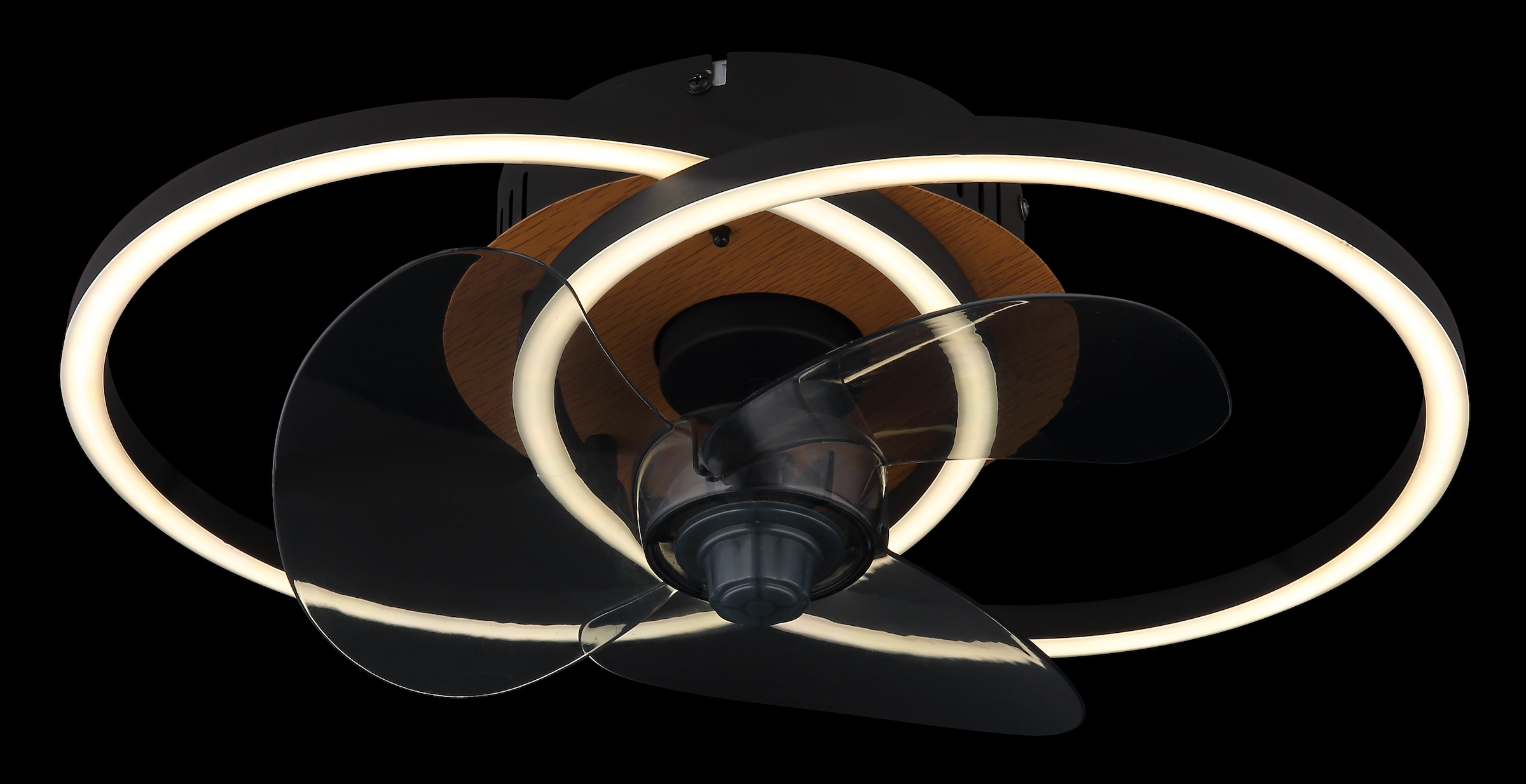 GLOBO LIGHTING Deckenleuchte »KAREN Deckenventilator Metall schwarz matt«, Leuchtmittel LED-Modul | LED fest integriert, LED, Kaltweiß, Neutralweiß, Warmweiß, Deckenlampe, Ventilator