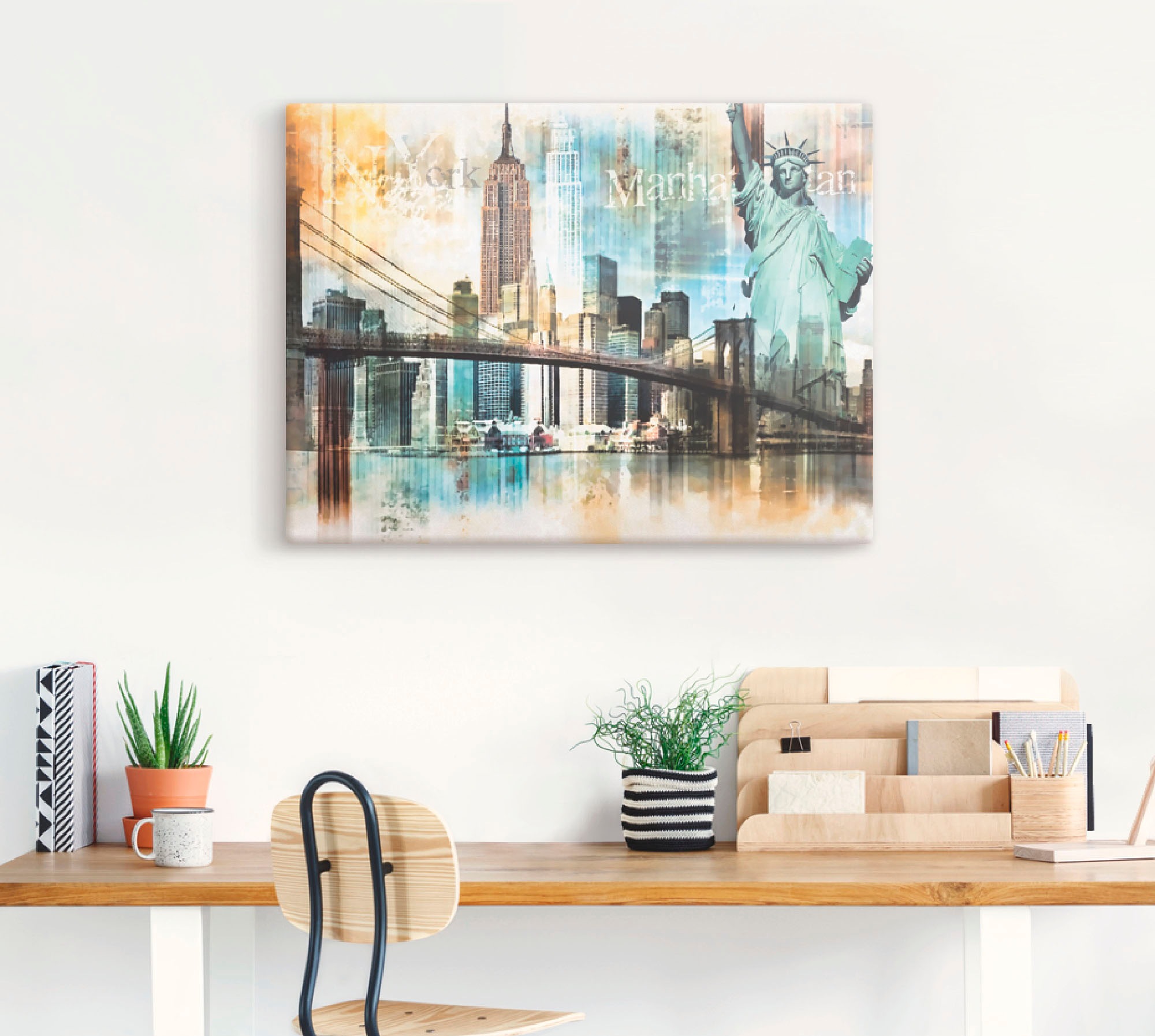 Artland Wandbild »New York Skyline Collage IV«, Amerika, (1 St.), als Leinwandbild, Poster in verschied. Größen