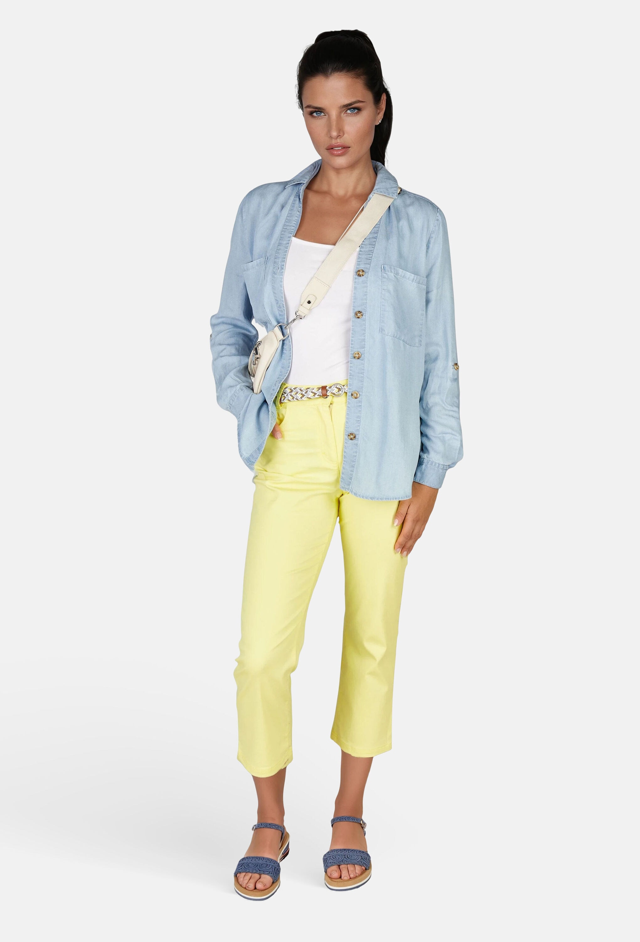 NAVIGAZIONE Jeansbluse »NAVIGAZIONE Bluse« leichter Denimstoff