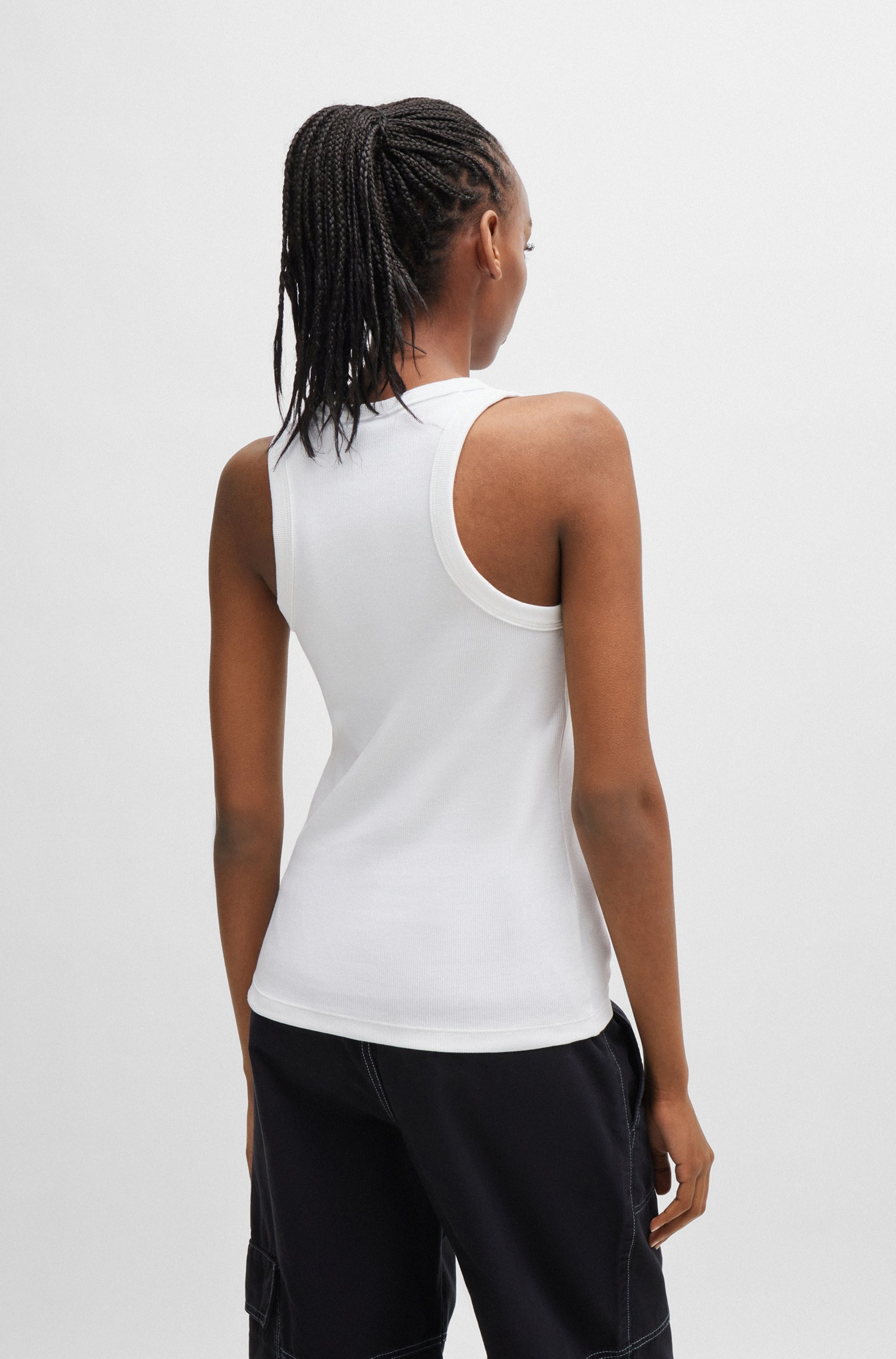 HUGO Blue Tanktop »Easy Tank«, Rippware aus Baumwollmischung mit Elasthan