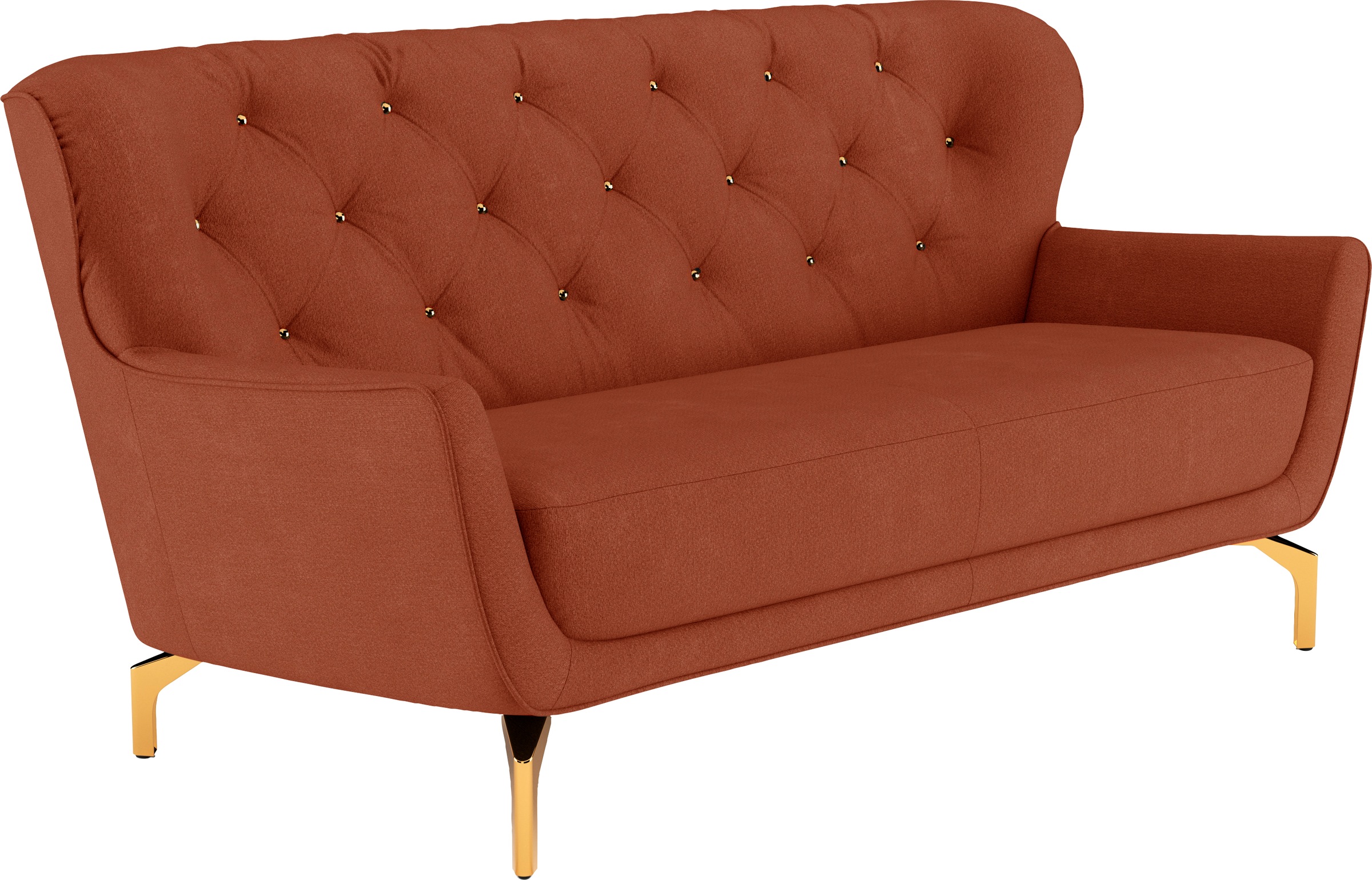 sit&more 3-Sitzer »Orient 3«, inkl. 2 Zierkissen mit Strass-Stein, goldfarbene Metallfüße