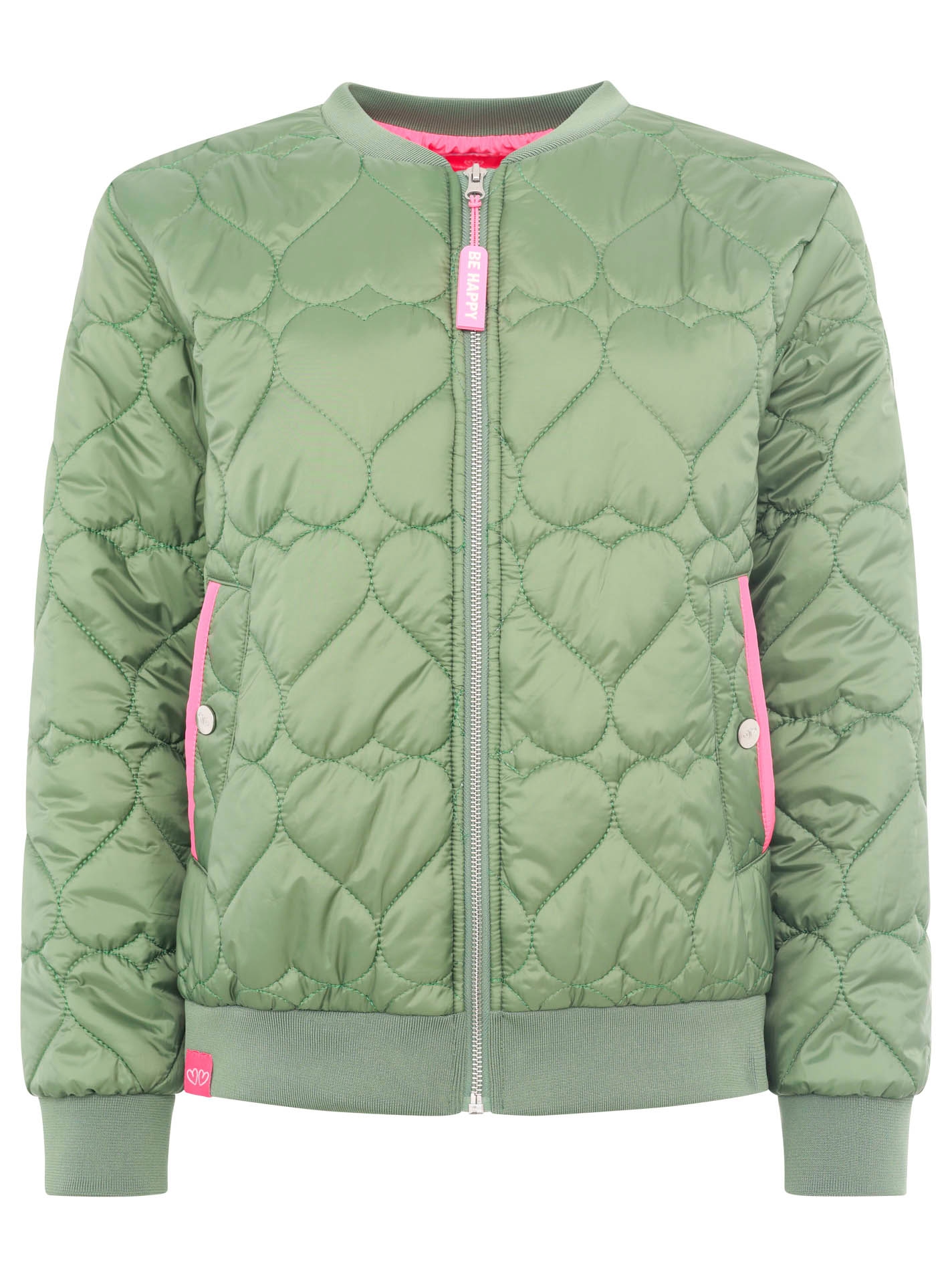 Zwillingsherz Bomberjacke »"Be Happy"« ohne Kapuze modisch, Kontrastdetails, regular fit, langärmelig, mit Herzsticker