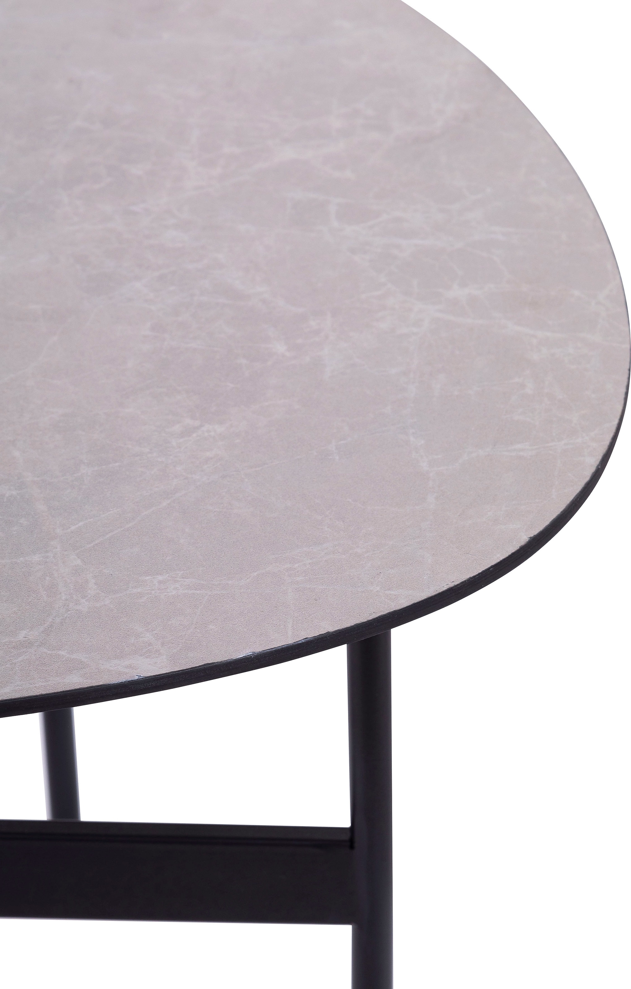 Bein Beistelltisch, lackierter affaire Gestell Raten 3 Home Oval, bestellen Tischplatte, grau Beistelltisch auf