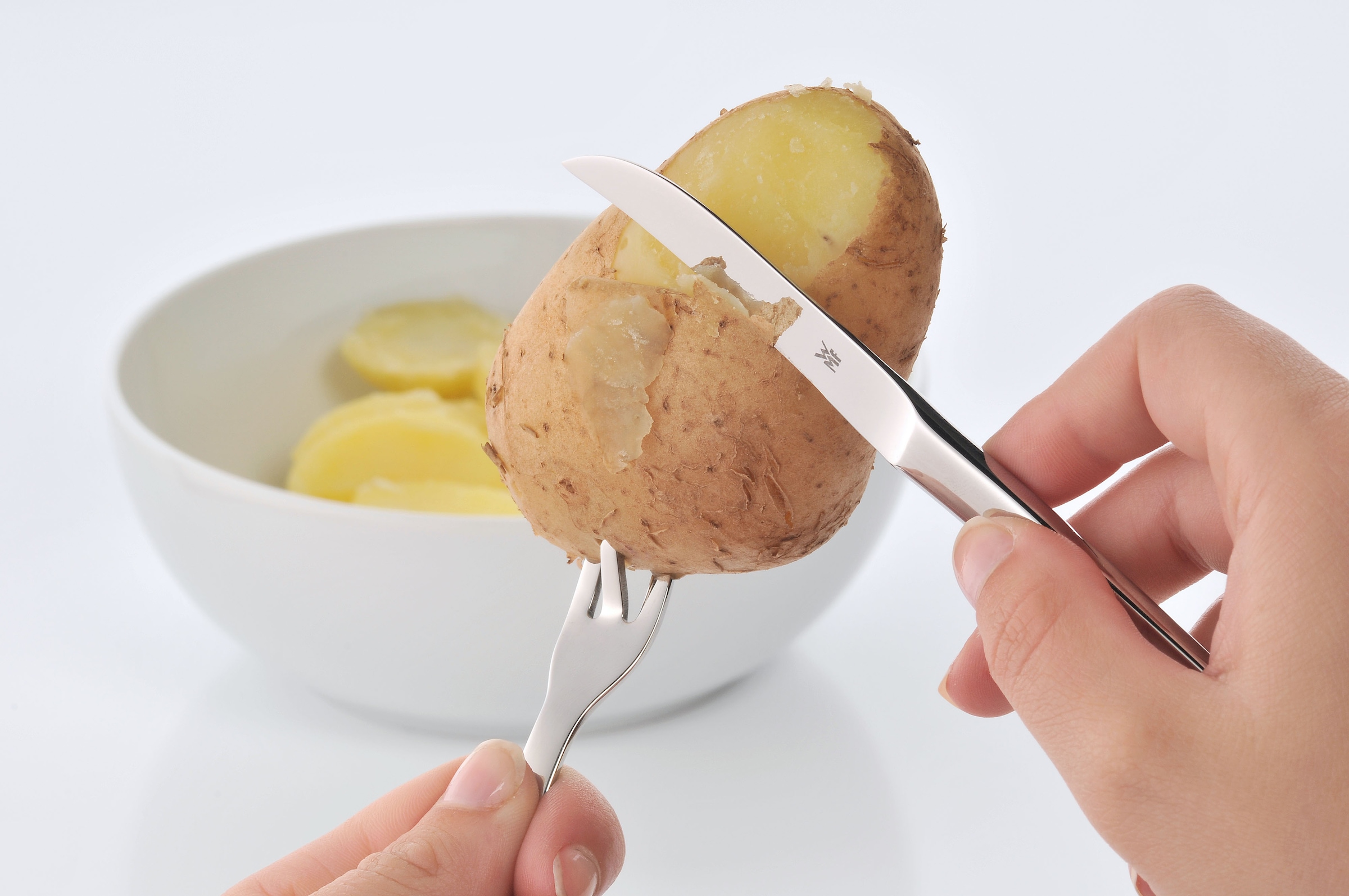 WMF Pellkartoffelgabel »Nuova« Pellkartoffelgabel, Pellkartoffelmesser, Cromargan Edelstahl rostfrei