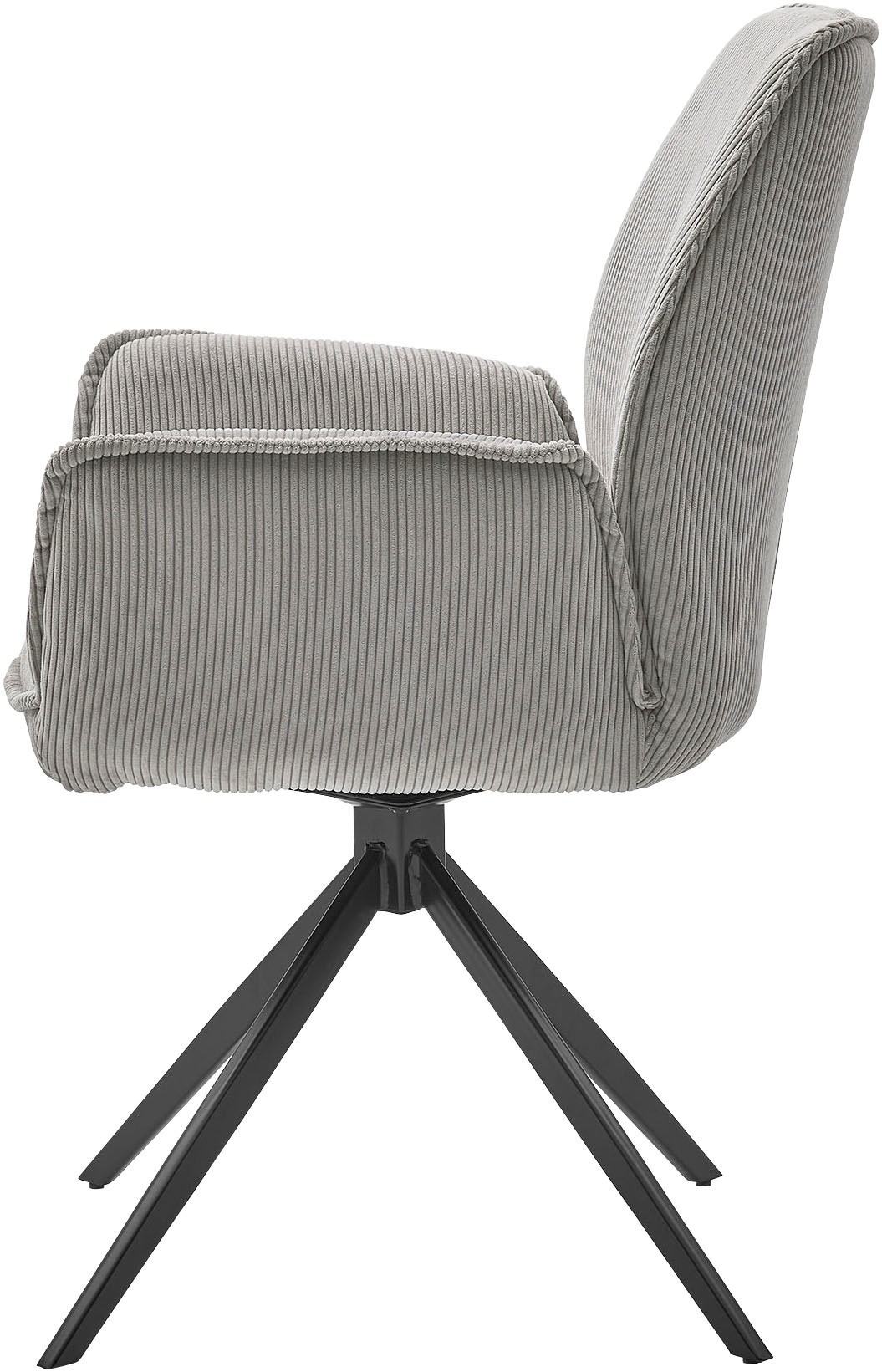 Musterring Esszimmerstuhl »Tiama«, (Set), 2 St., Cord, Stativgestell aus Eisen schwarz, 180° drehbar, Stoff Cord oder Bouclé