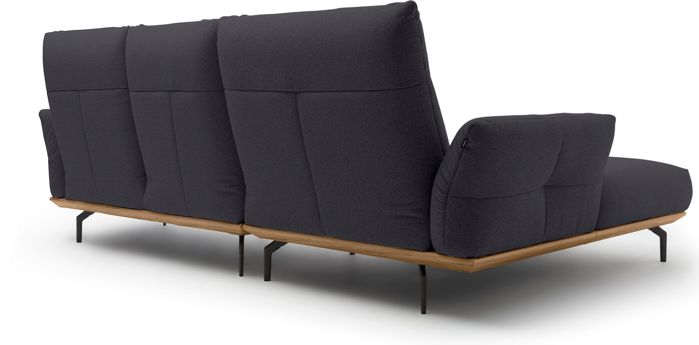 Creation BY ROLF BENZ Ecksofa »CR.460«, Sockel in Nussbaum, Winkelfüße in Umbragrau, Breite 298 cm