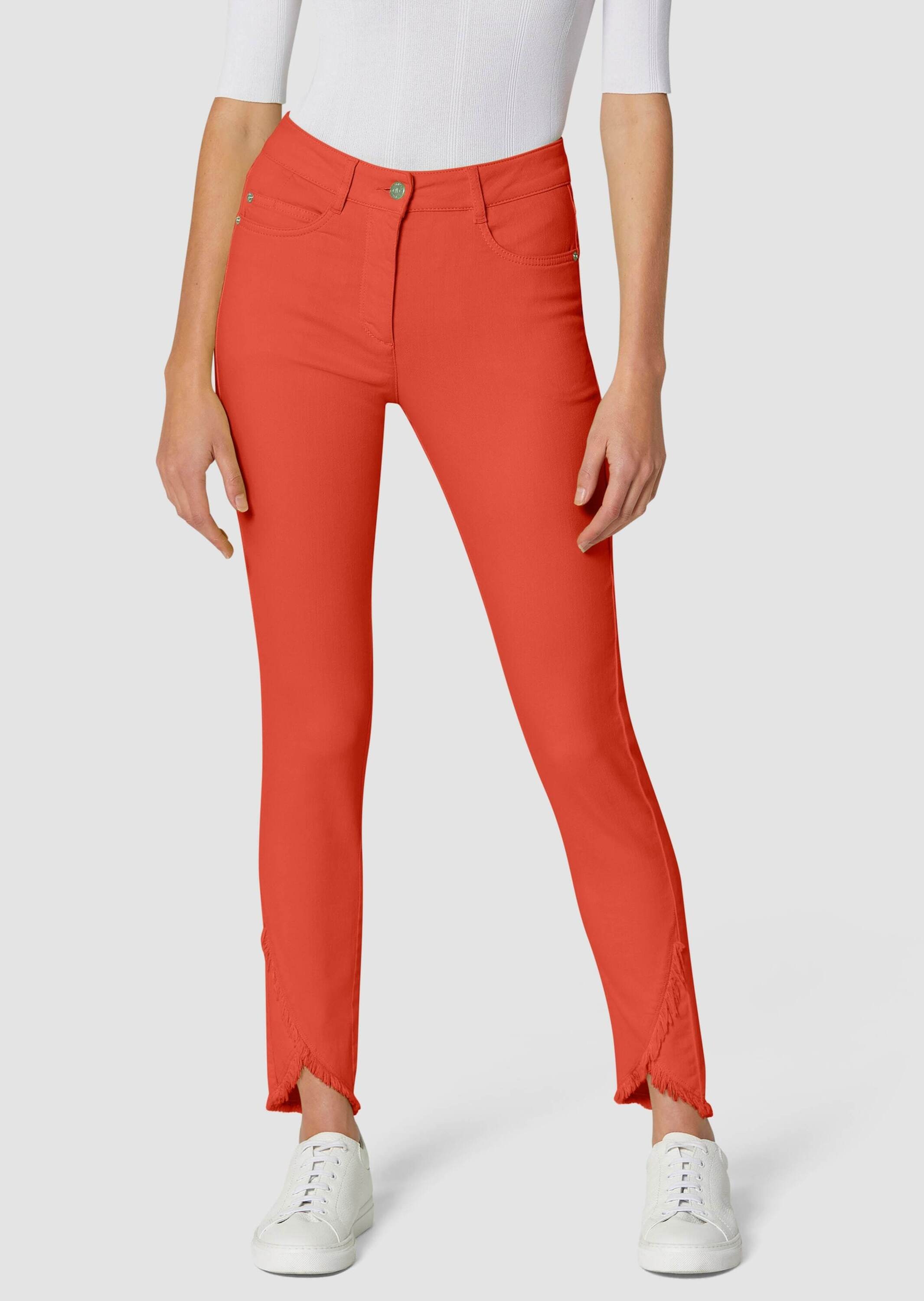 MADELEINE Regular-fit-Jeans »Jeans Schlanke Jeans mit Fransensaum«