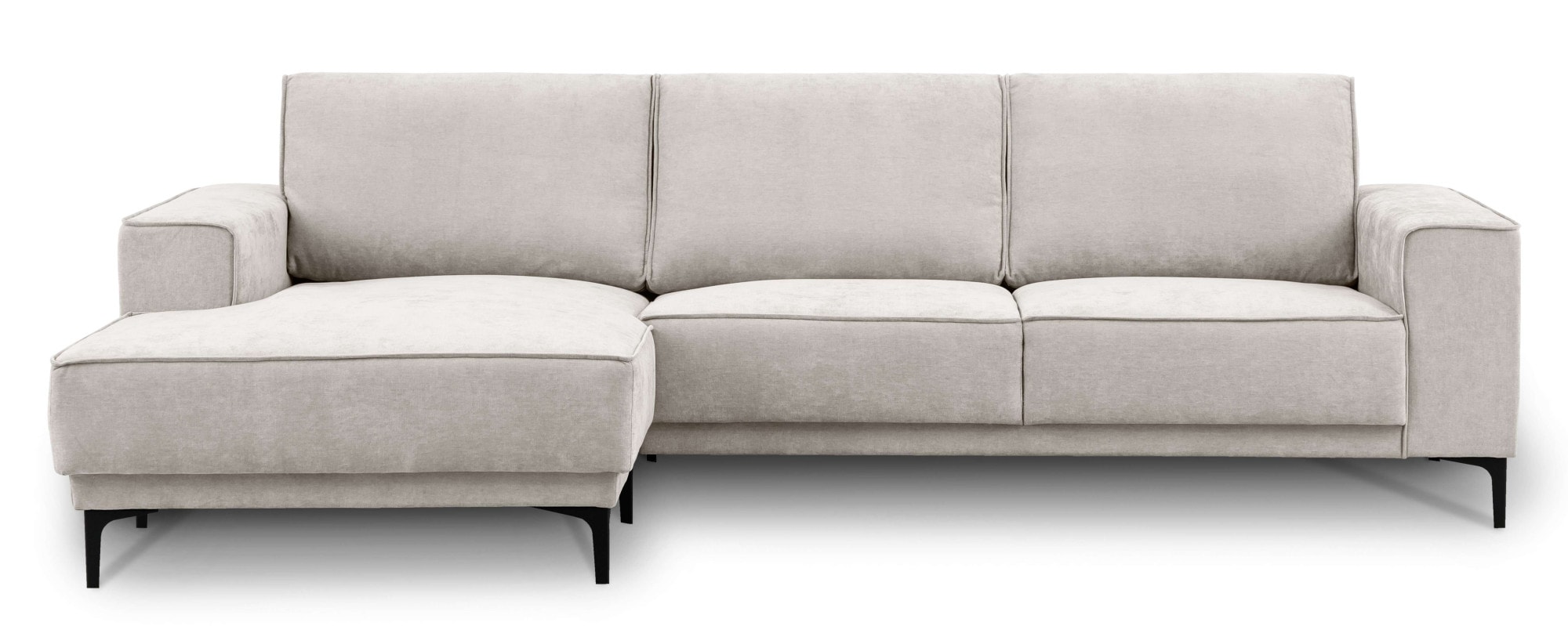 OTTO home Ecksofa »Polsterecke Oland, Struktur, Flachgewebe, Luxus-Microfaser, Boucle« L-Form, 280 cm, Wellenunterfederung, Skandi-Design, Metallfüße