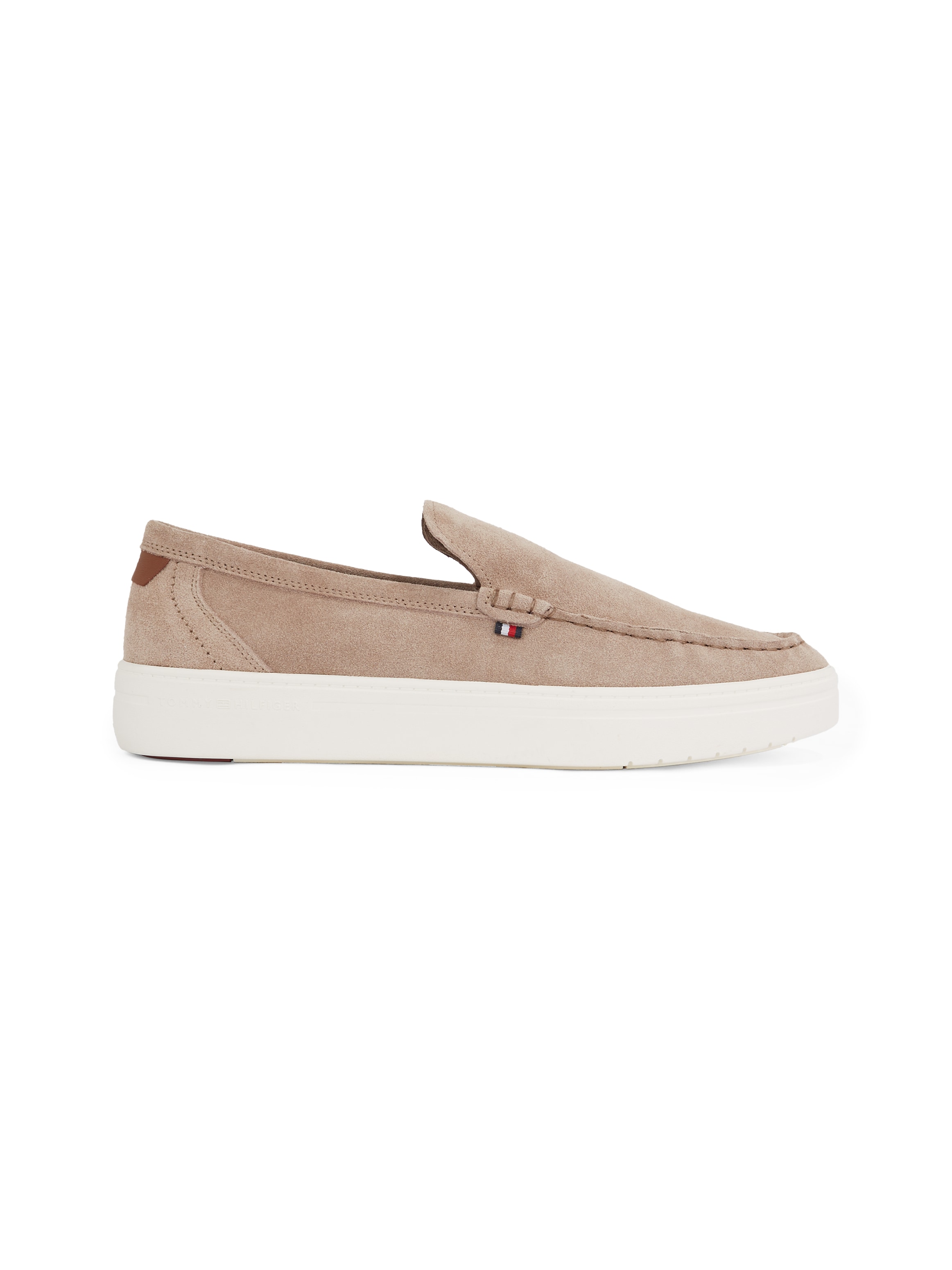 Tommy Hilfiger Slipper »MODERN LIGHT HYBRID SUEDE LOAFER«, Plateau, Schlupfschuh, Freizeitschuh, Halbschuh mit Label