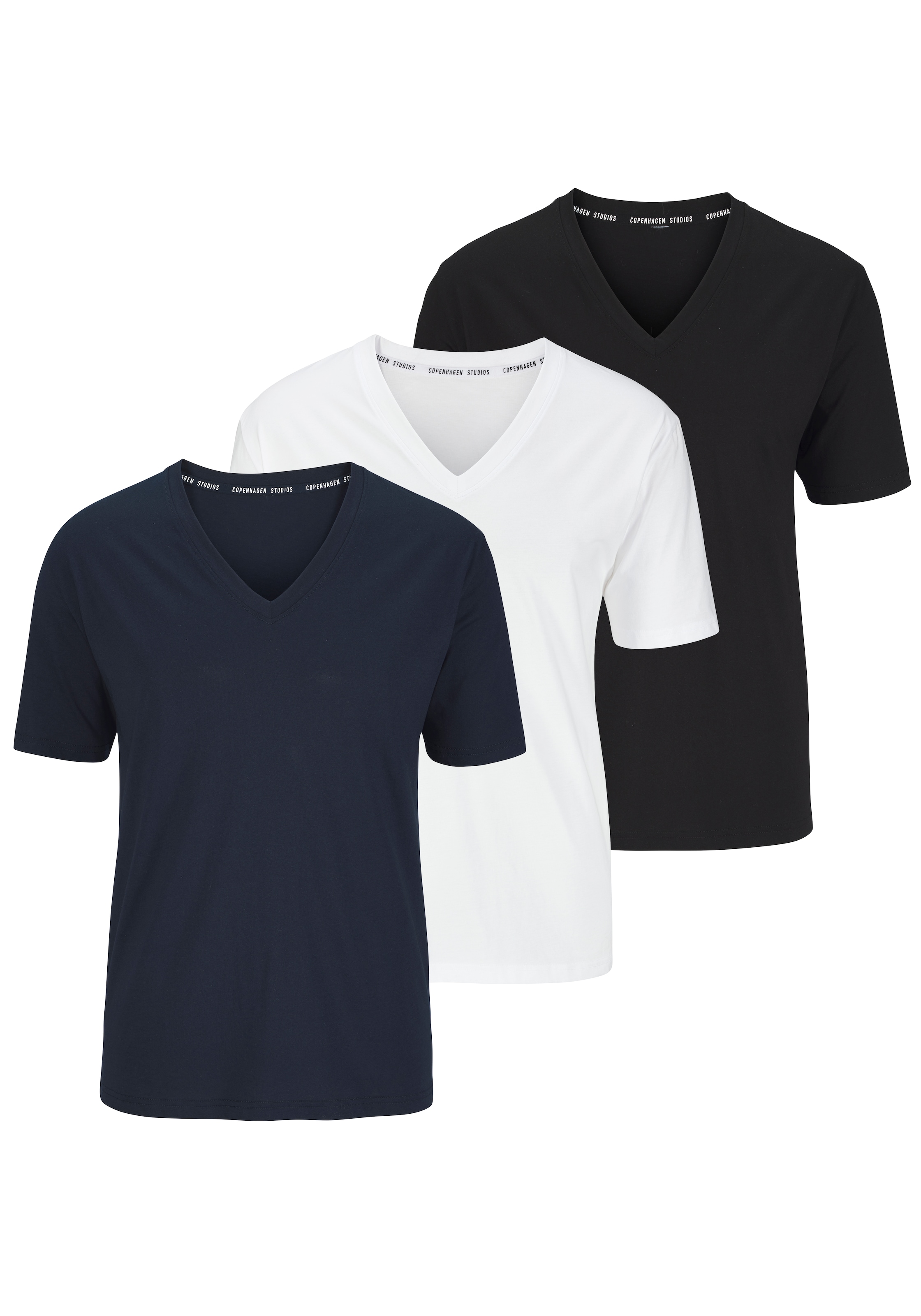 Copenhagen Studios T-Shirt Packung, 3er-Pack,  Unterziehshirt aus hochwertiger Bio-Baumwolle