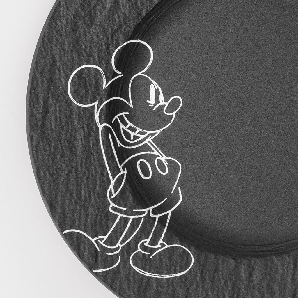 Villeroy & Boch Frühstücksteller »Frühstücks-/Dessertteller Manufacture Rock Mickey Mouse ø 21,7 cm 6er Set schwarz« Spülmaschinenfest, Mikrowellensicher